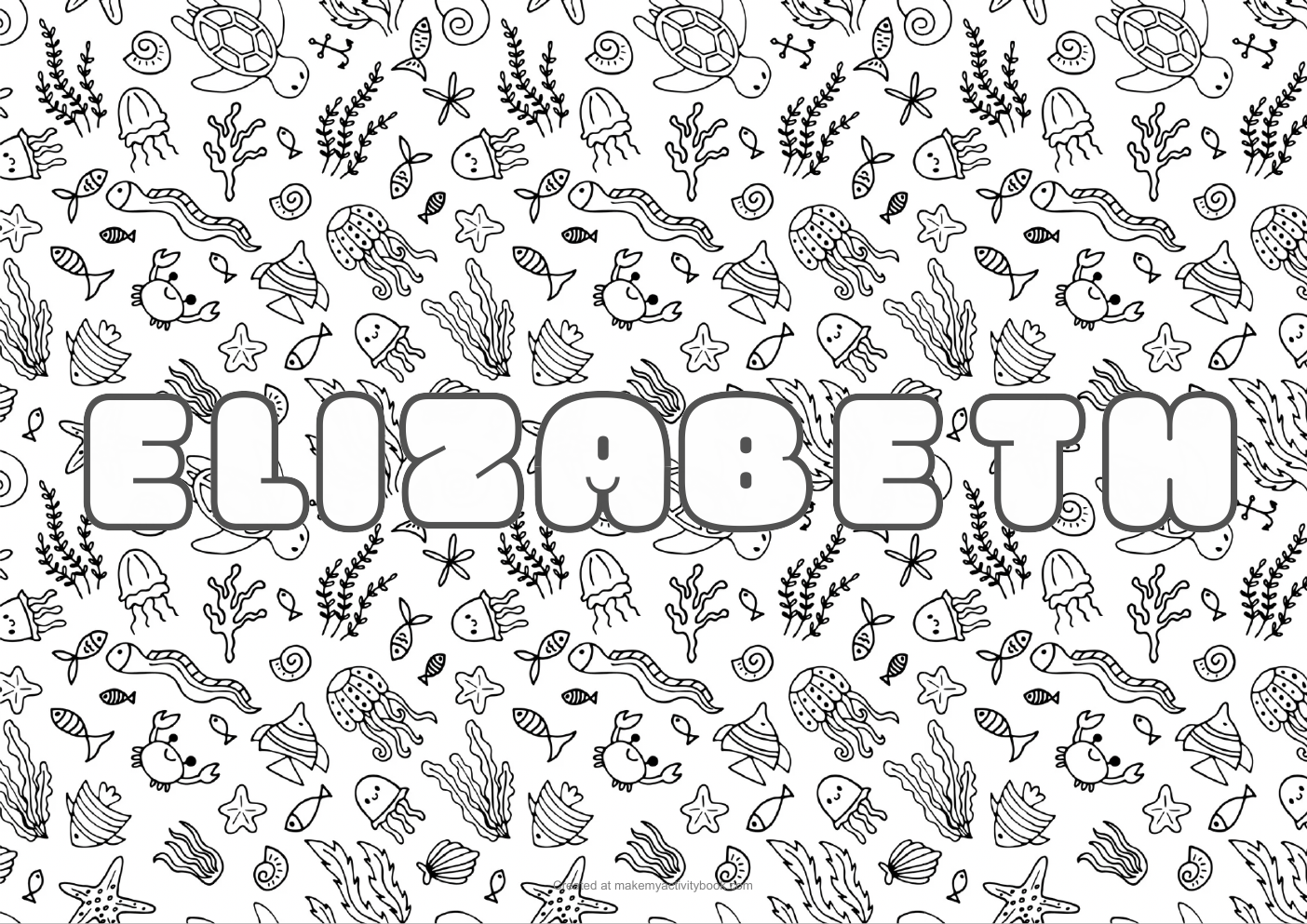 Elizabeth sea colouring sheet