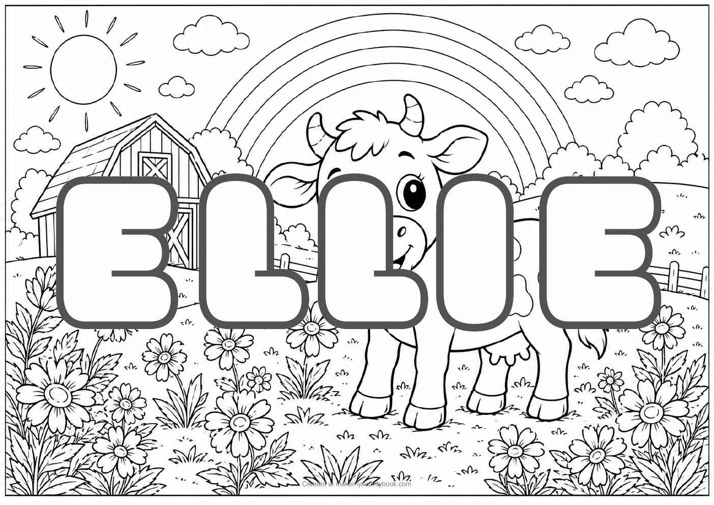Ellie farm colouring sheet