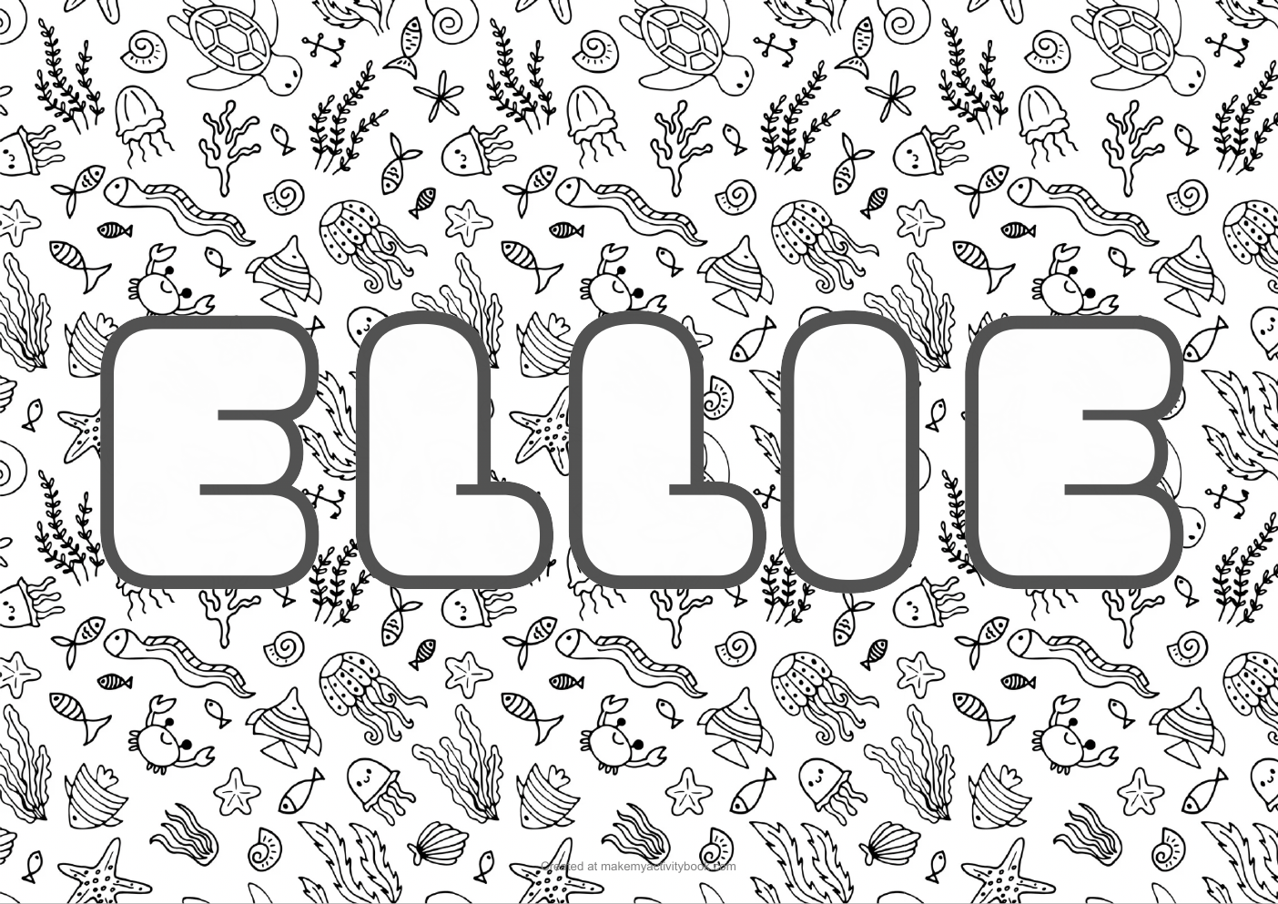 Ellie sea colouring sheet