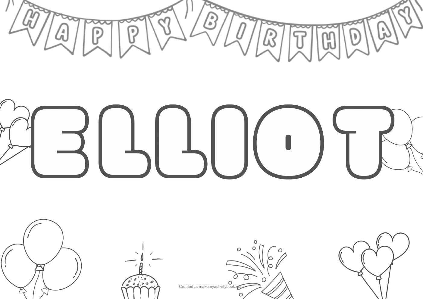 Elliot birthday colouring sheet
