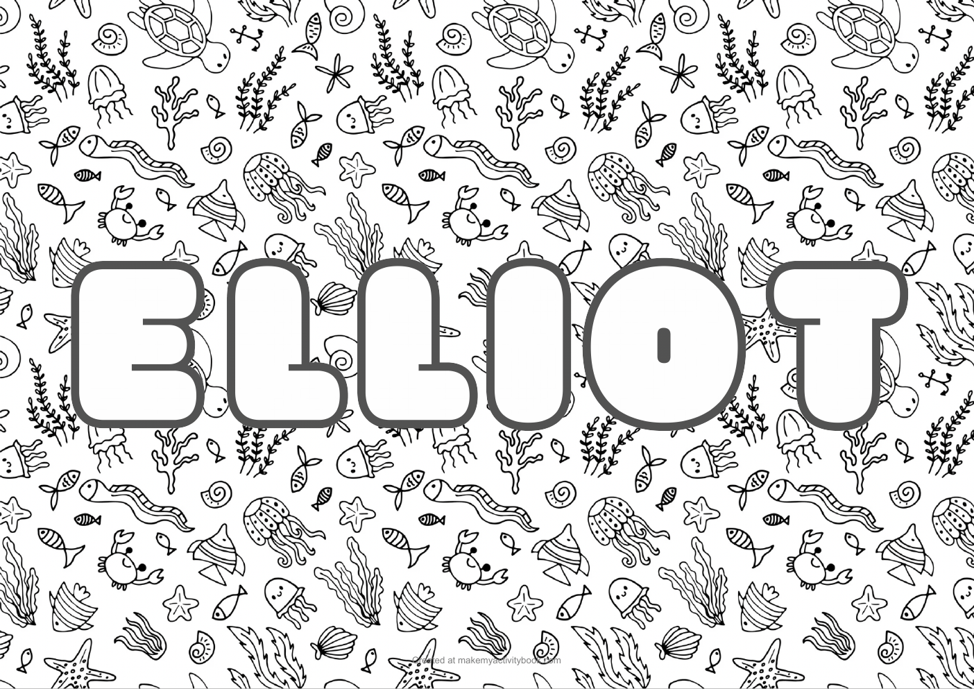 Elliot sea colouring sheet