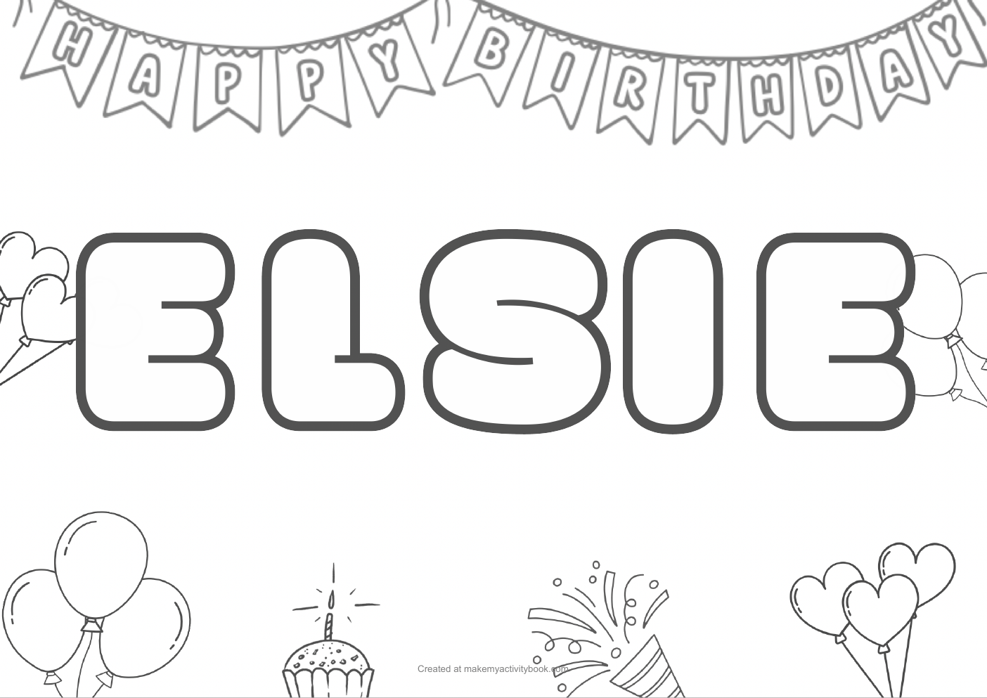Elsie birthday colouring sheet