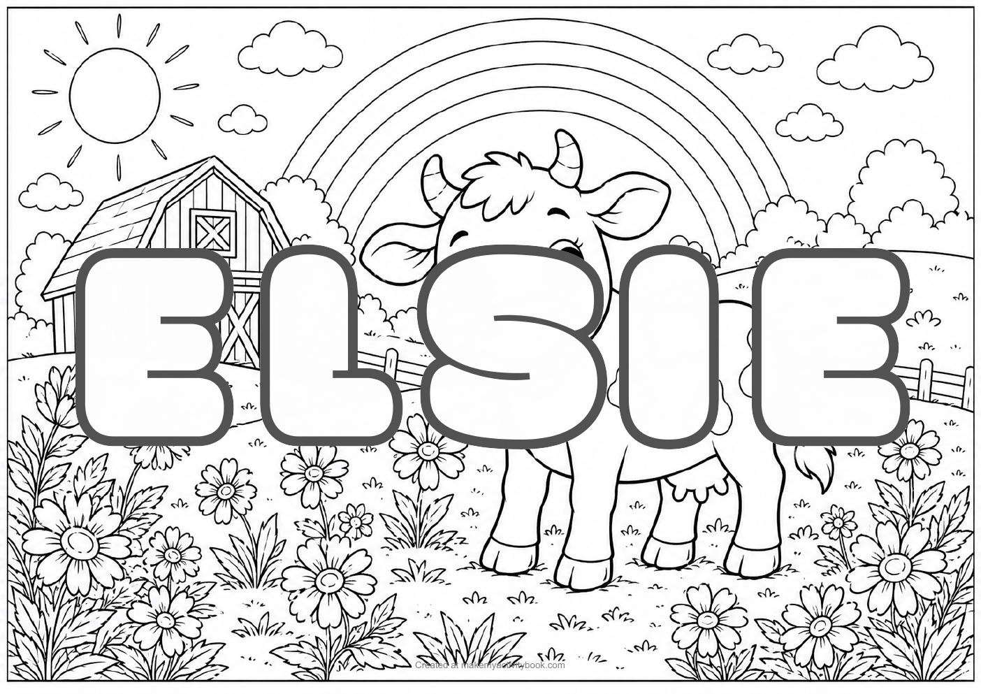 Elsie farm colouring sheet