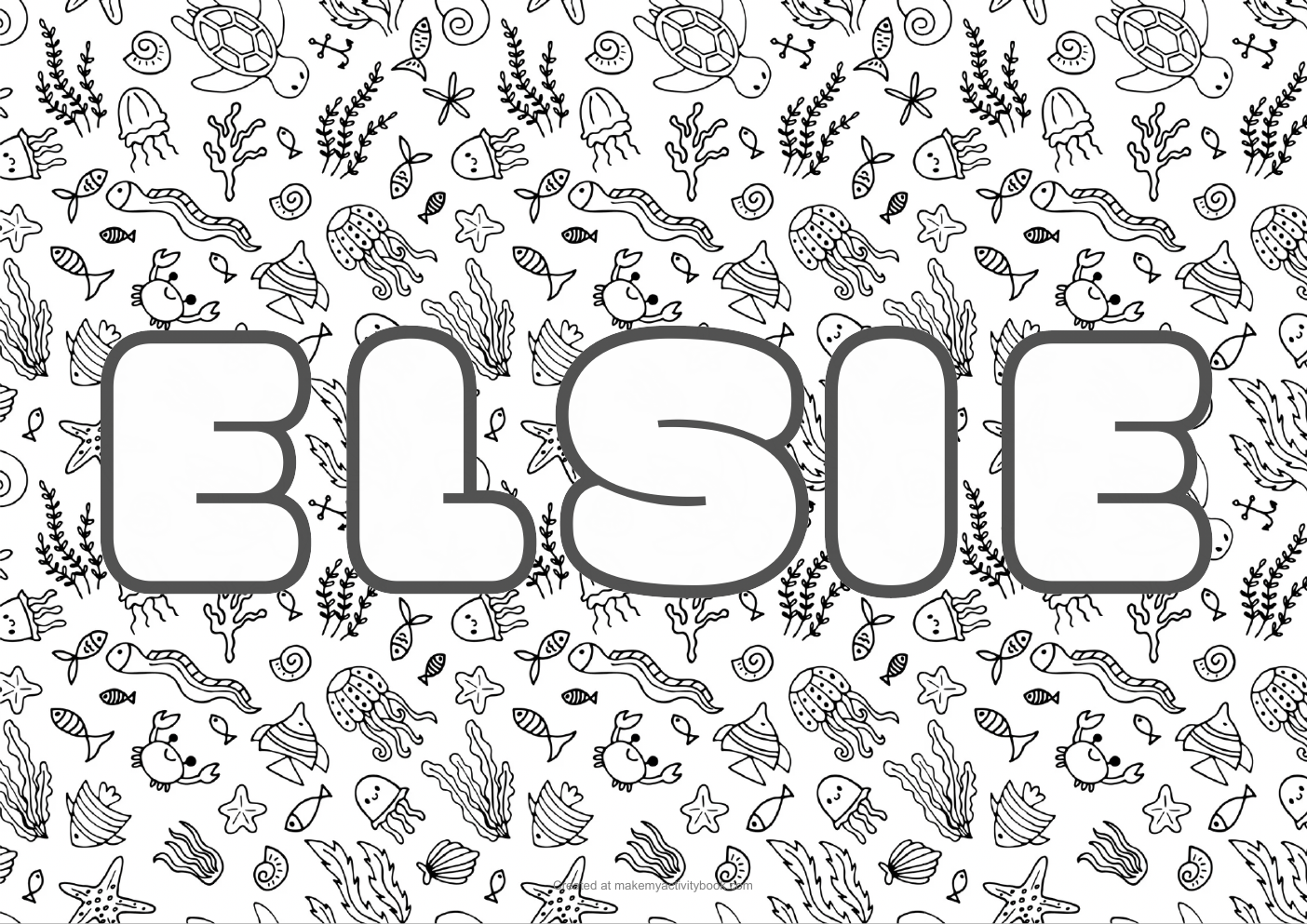 Elsie sea colouring sheet