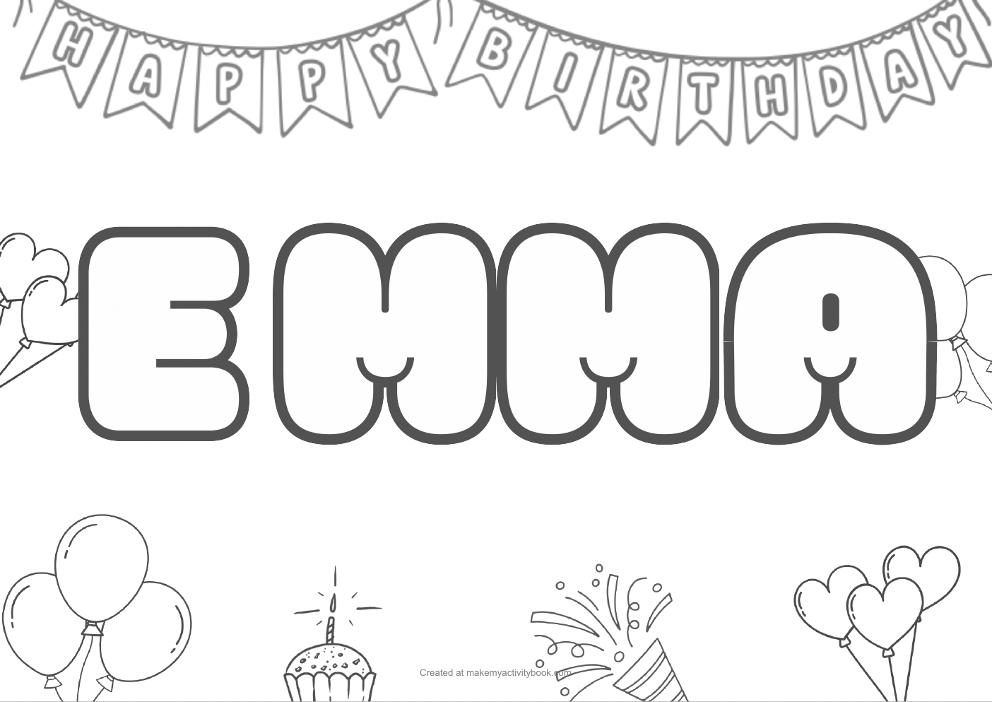 Emma birthday colouring sheet