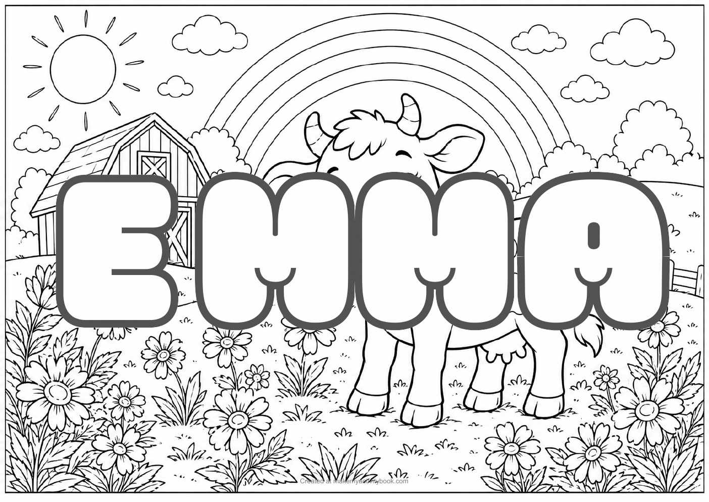 Emma farm colouring sheet