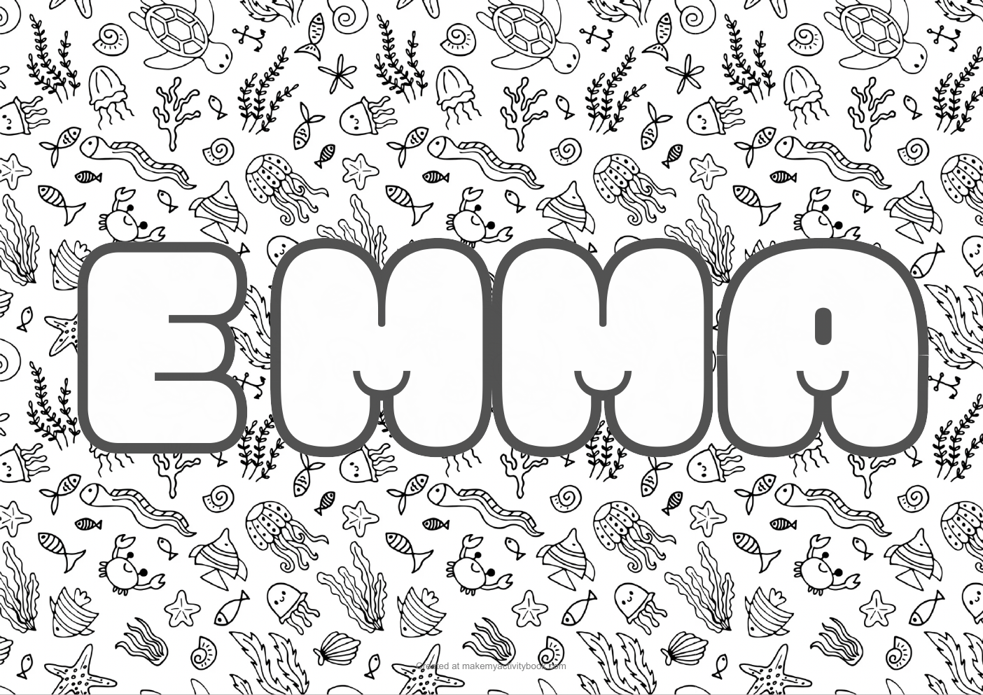 Emma sea colouring sheet