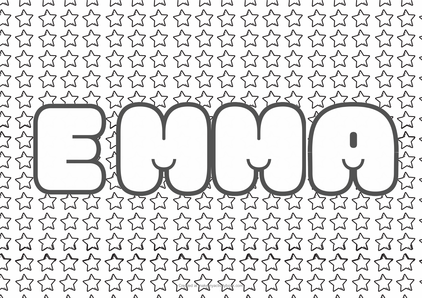 Emma stars colouring sheet
