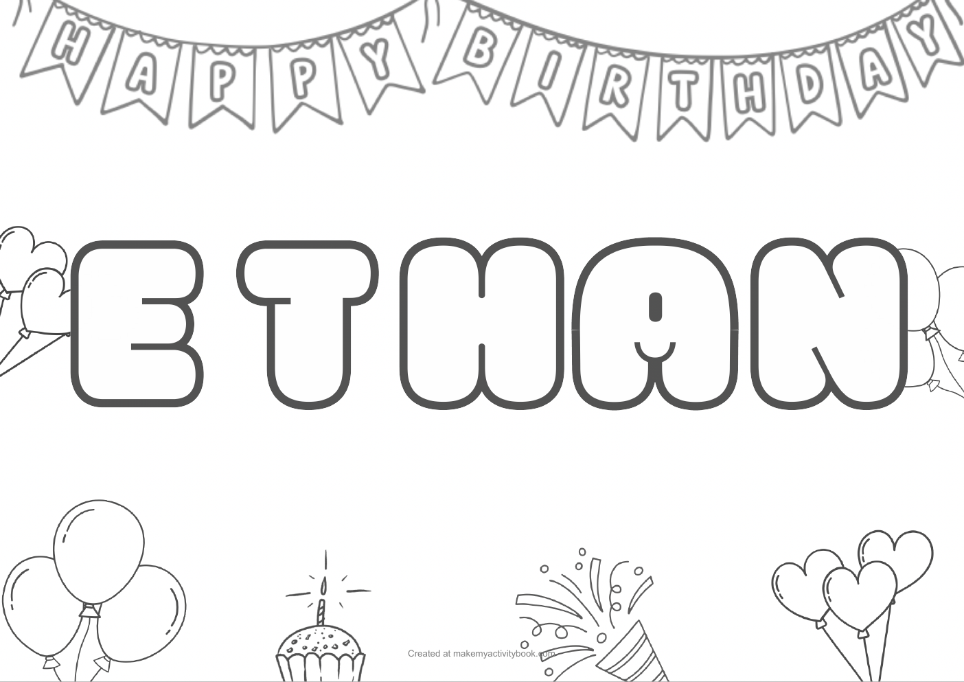 Ethan birthday colouring sheet