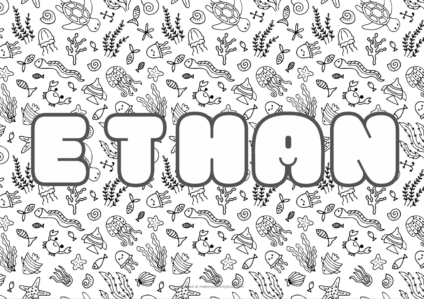 Ethan sea colouring sheet