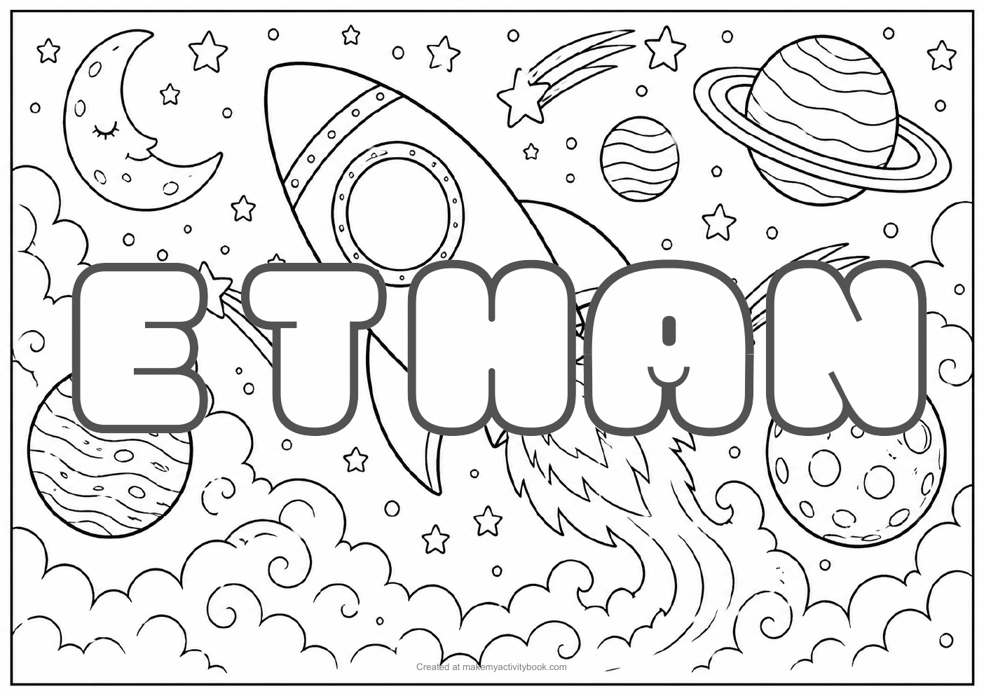 Ethan space colouring sheet