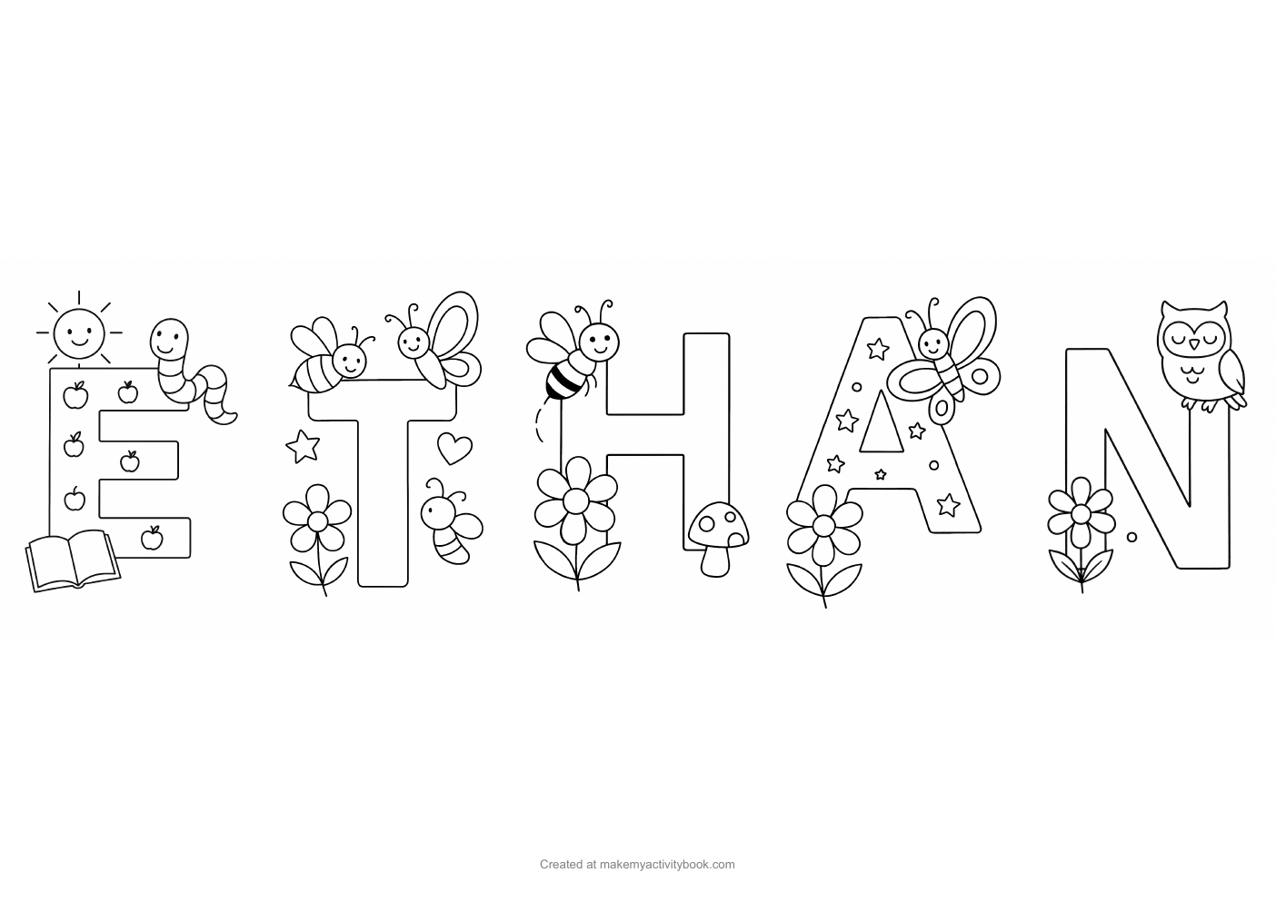 Ethan letters colouring sheet
