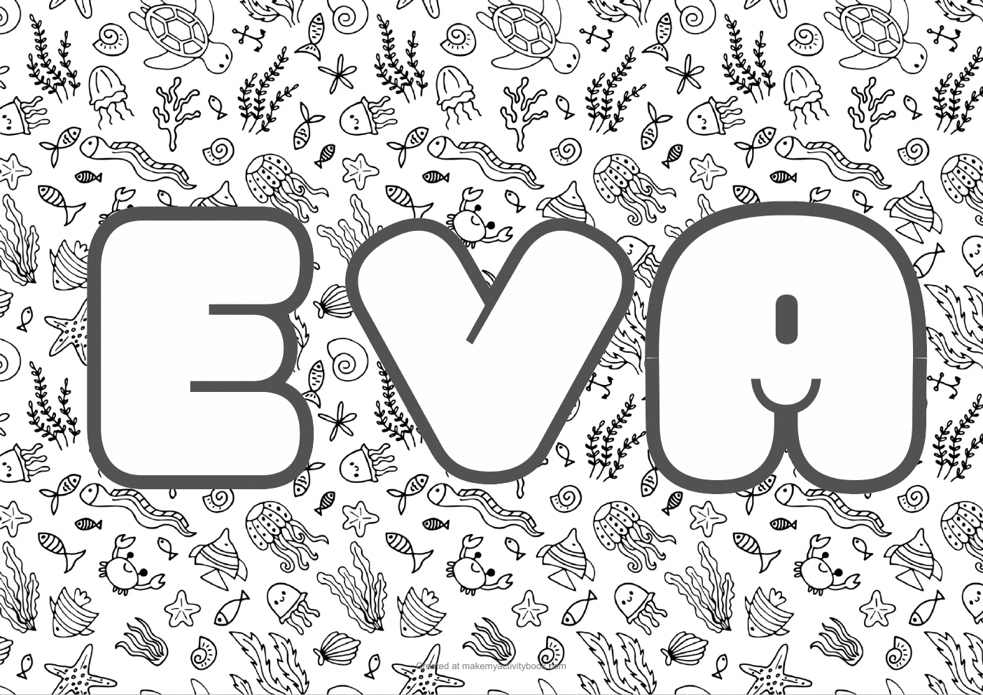 Eva sea colouring sheet