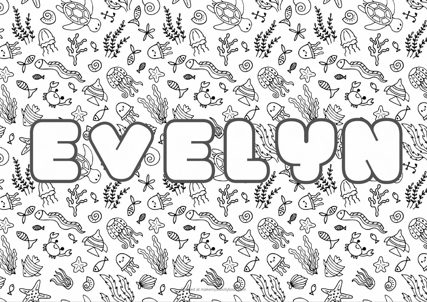 Evelyn sea colouring sheet