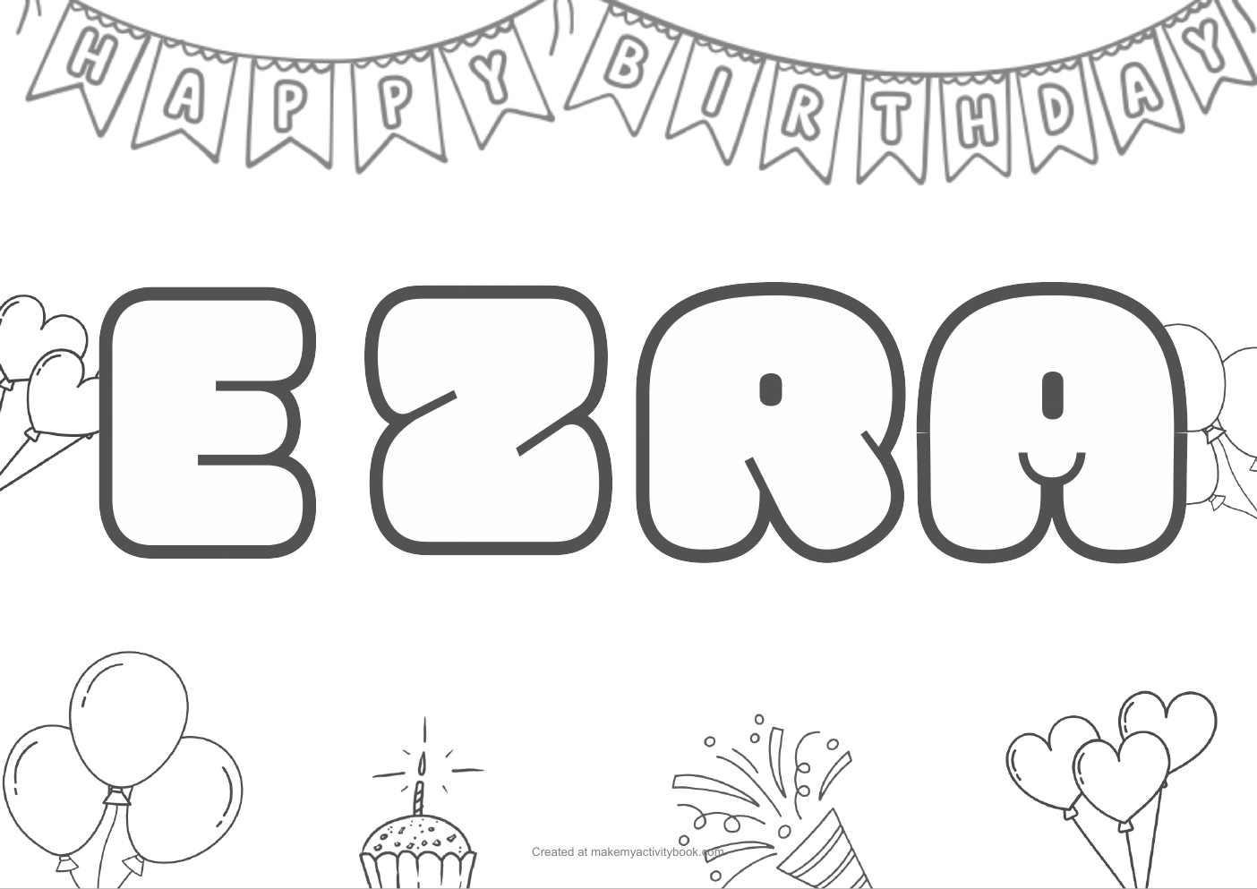 Ezra birthday colouring sheet