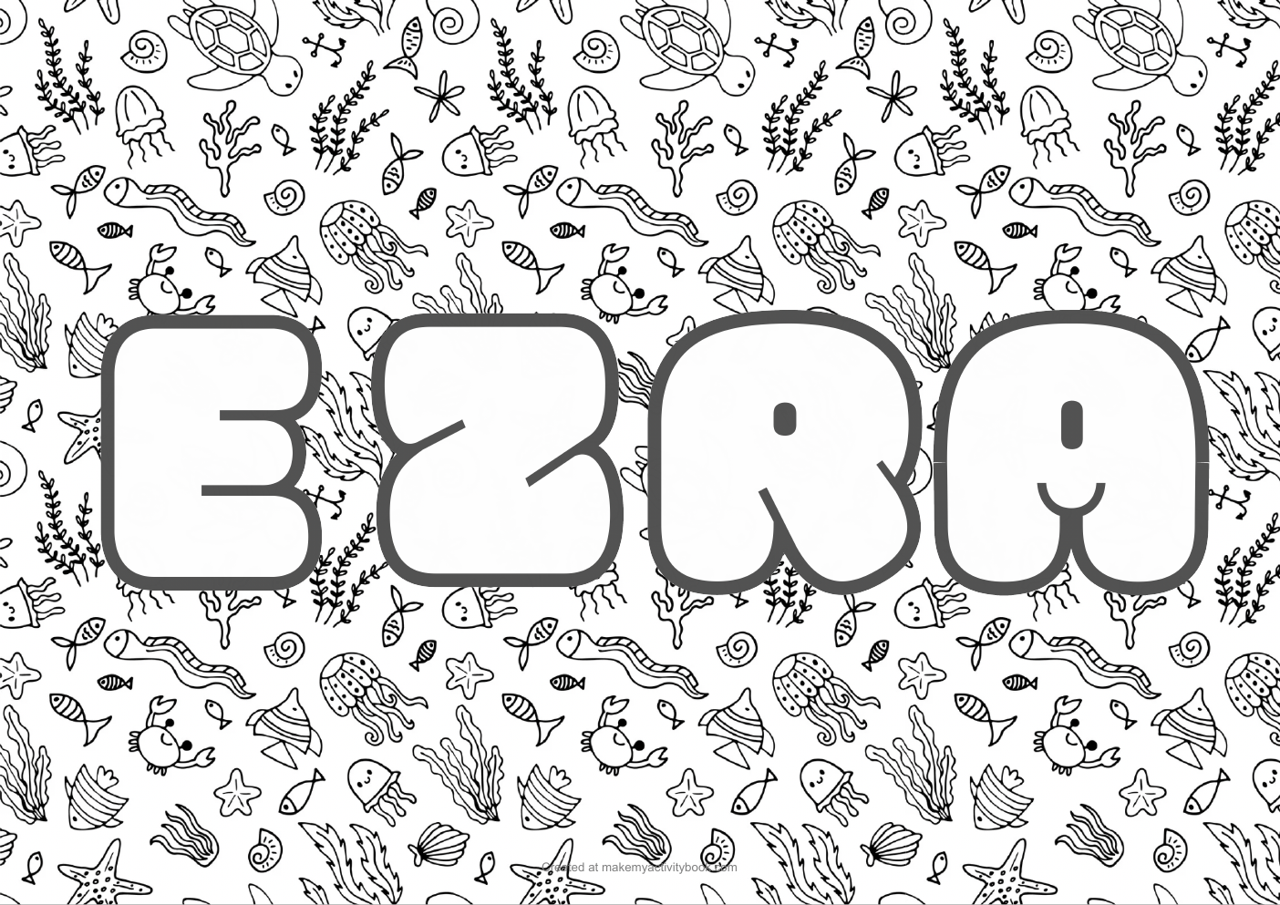 Ezra sea colouring sheet