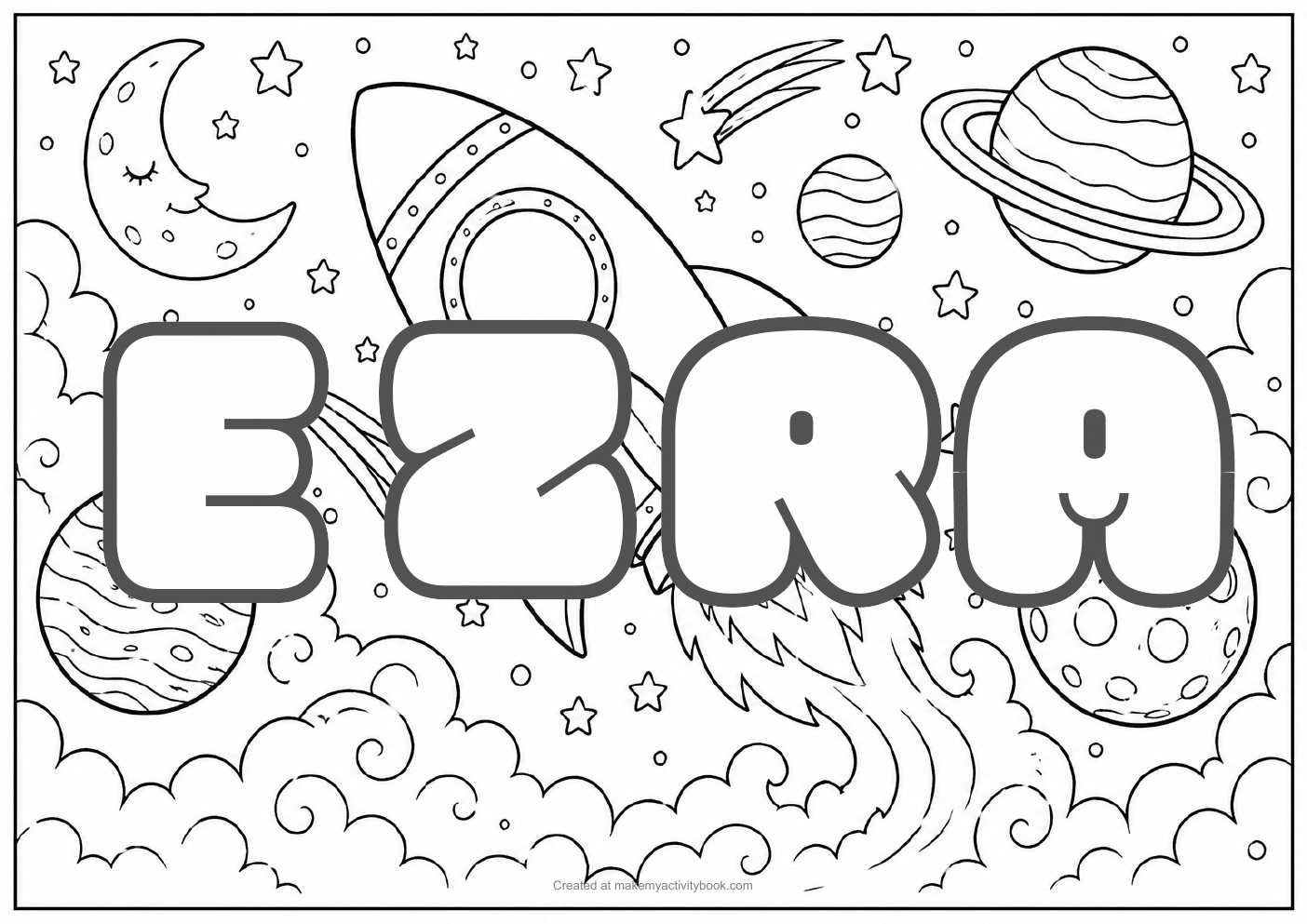 Ezra space colouring sheet