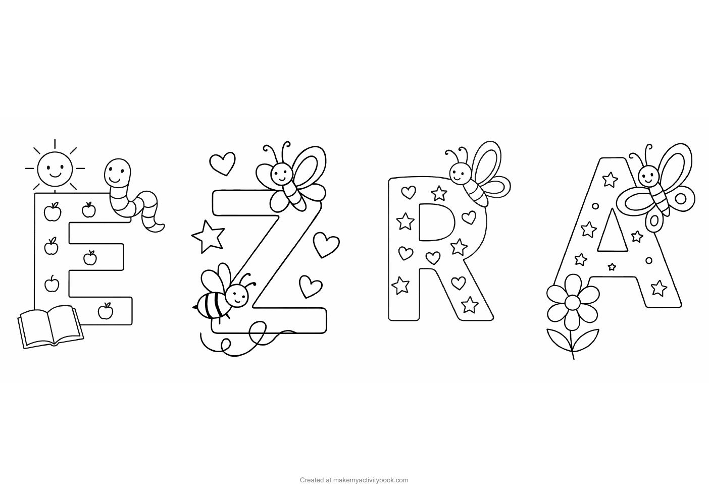 Ezra letters colouring sheet