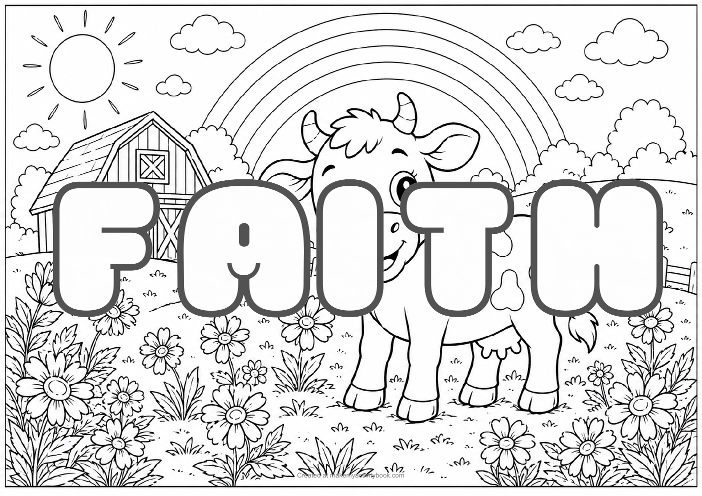 Faith farm colouring sheet