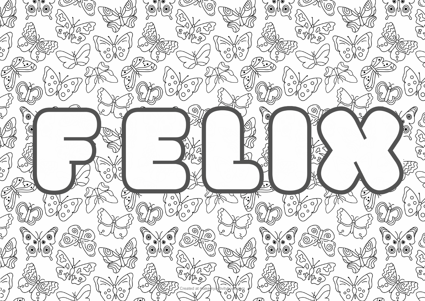 Felix butterflies colouring sheet