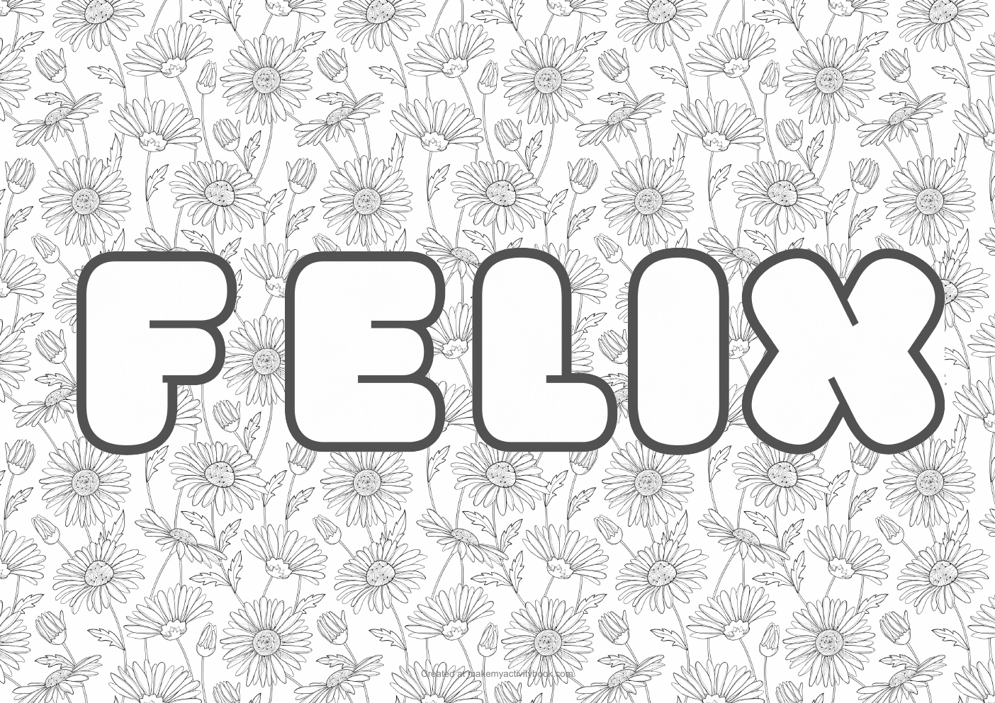 Felix flowers colouring sheet