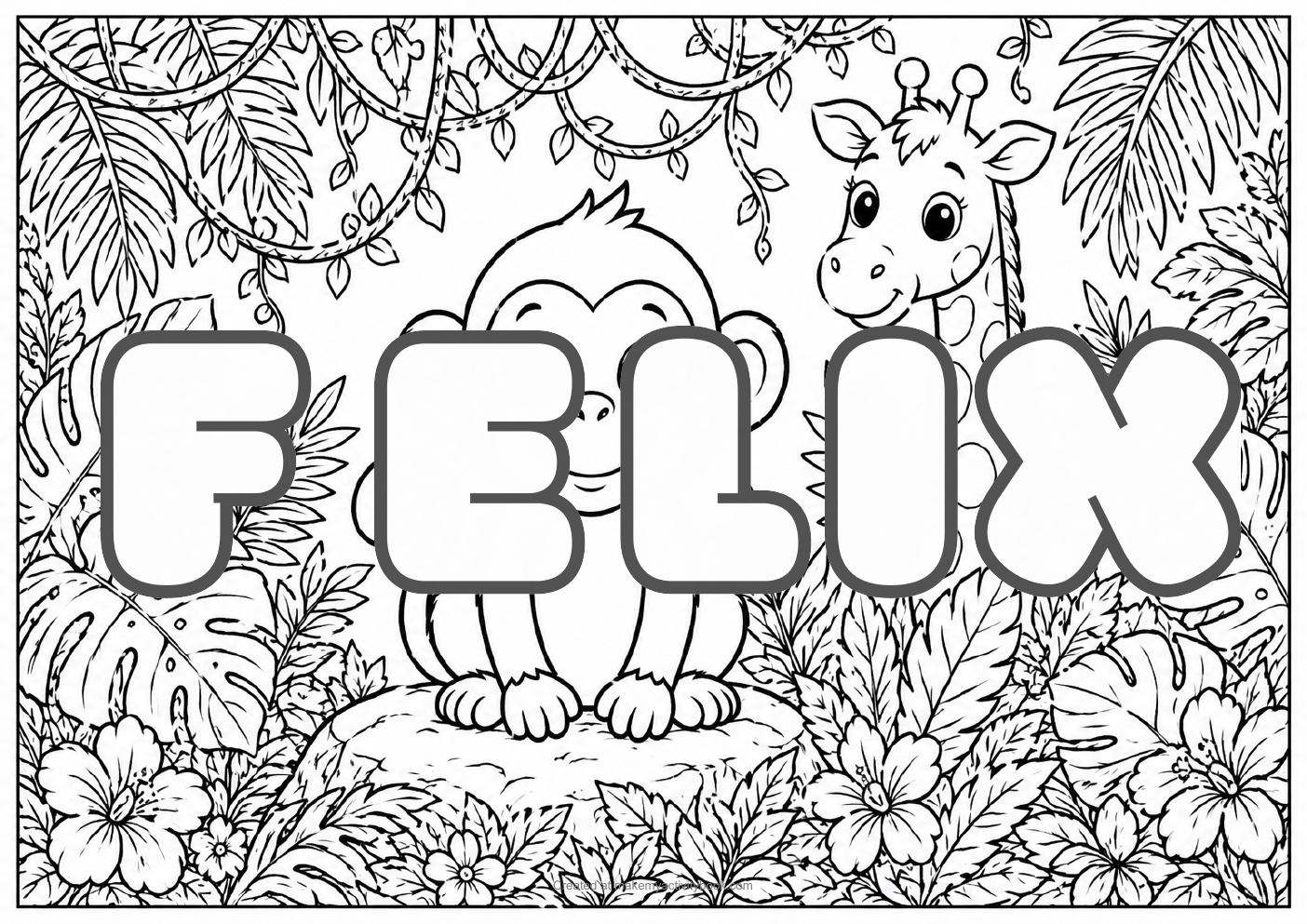 Felix jungle colouring sheet