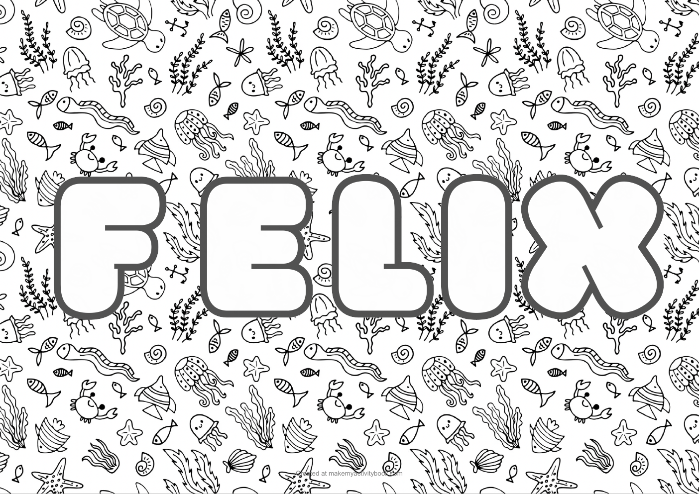 Felix sea colouring sheet