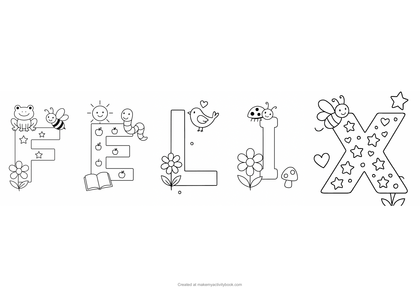 Felix letters colouring sheet