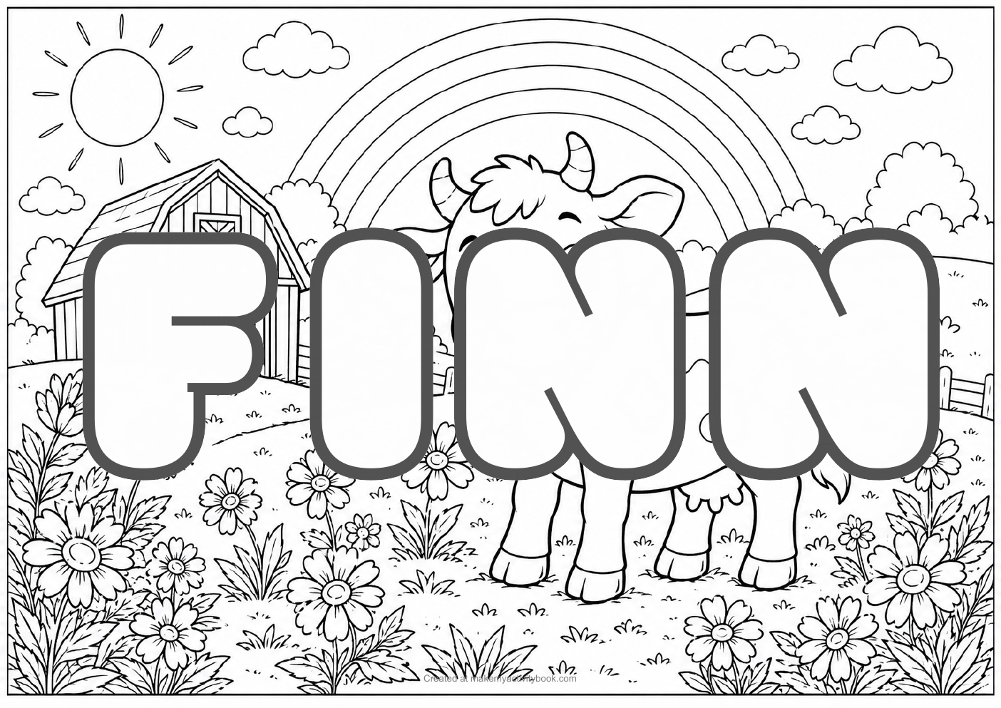 Finn farm colouring sheet