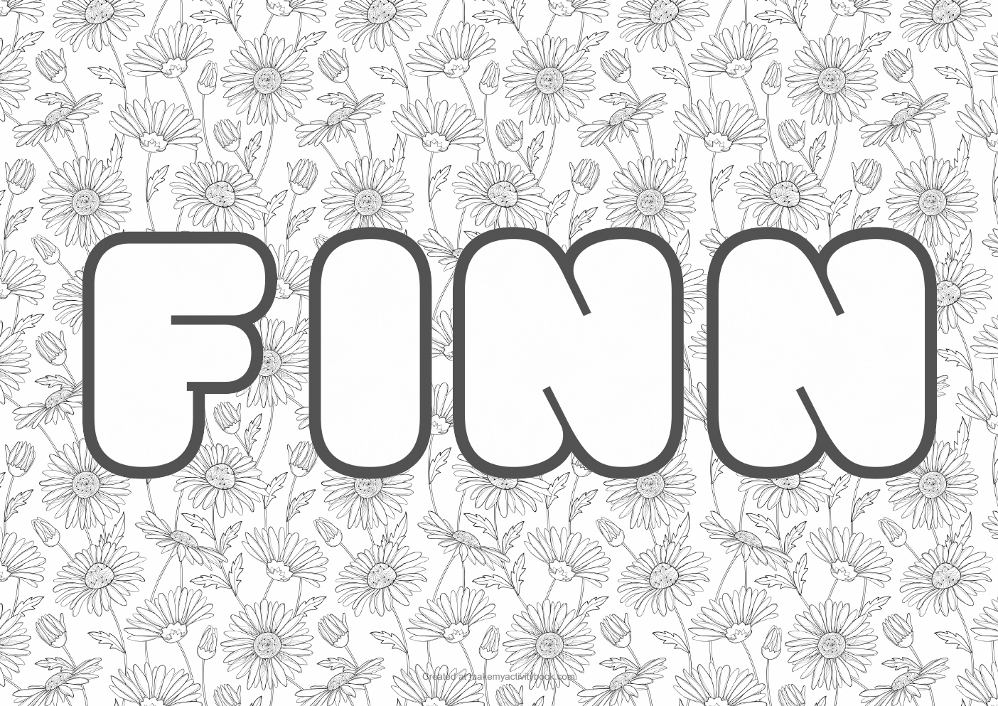 Finn flowers colouring sheet