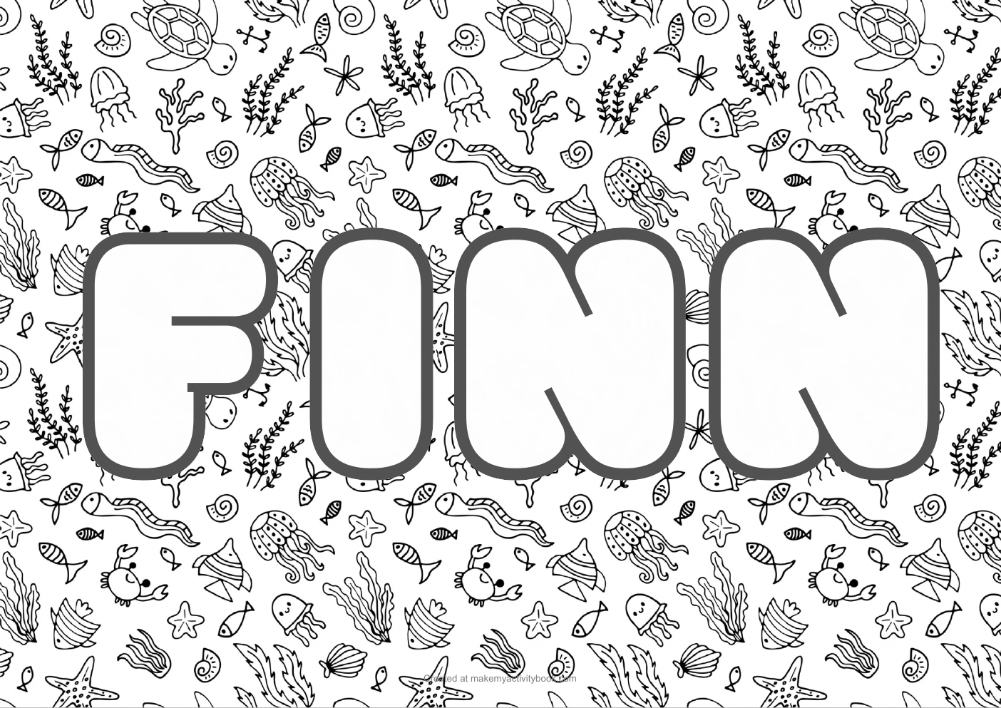 Finn sea colouring sheet