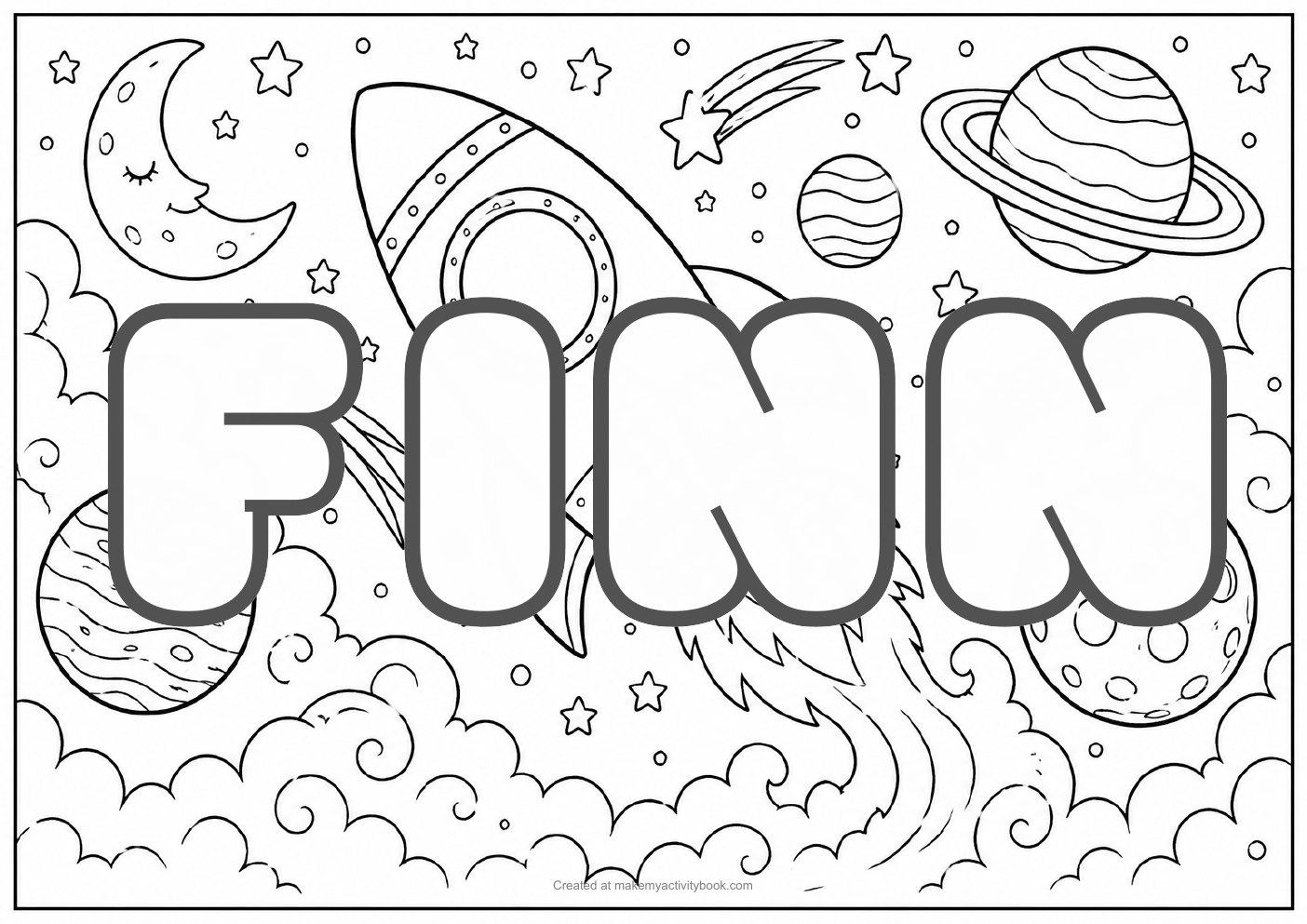 Finn space colouring sheet