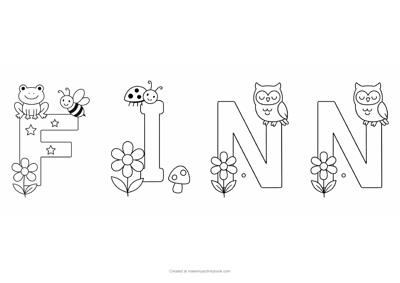 Finn letters colouring sheet