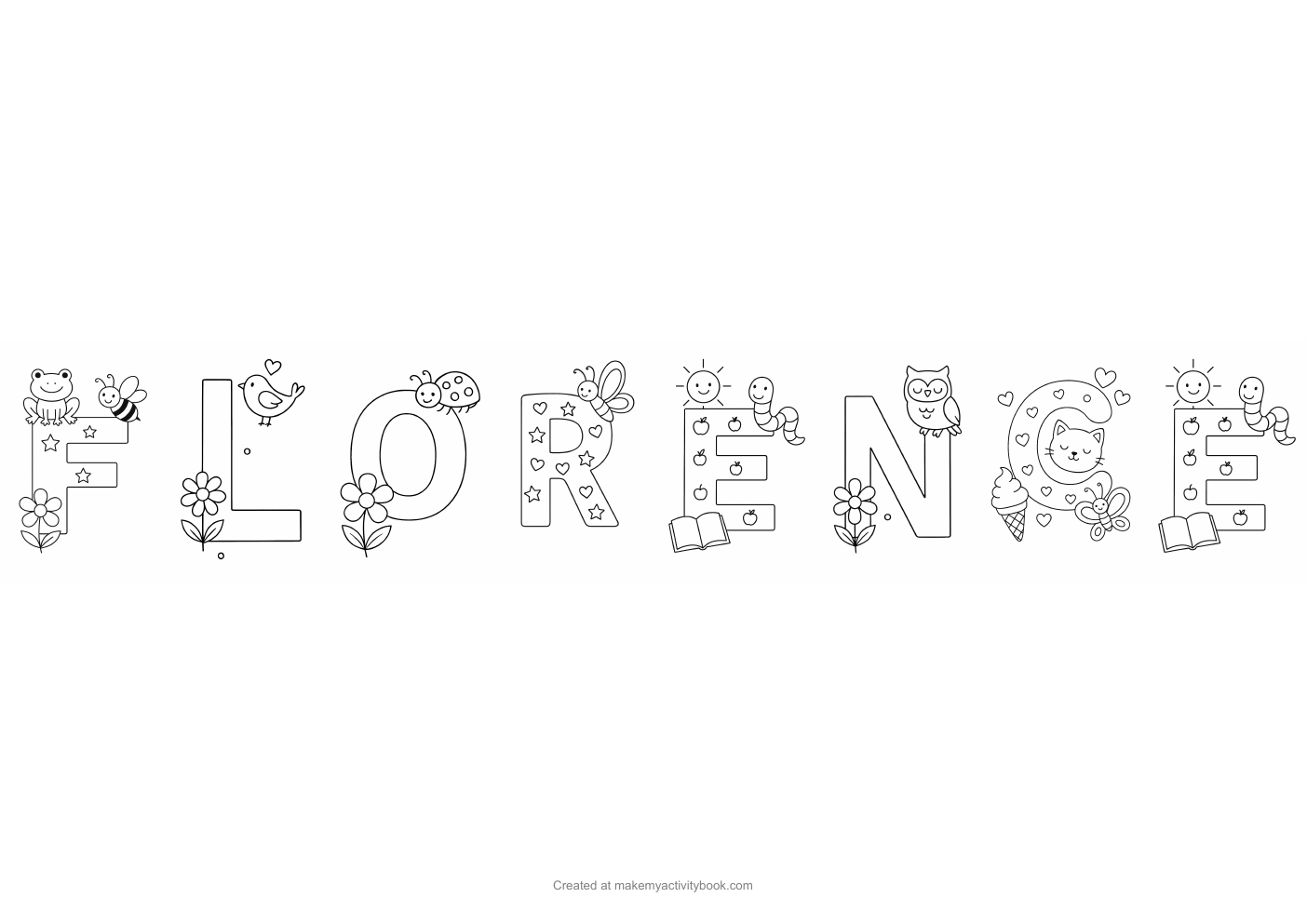 Florence letters colouring sheet