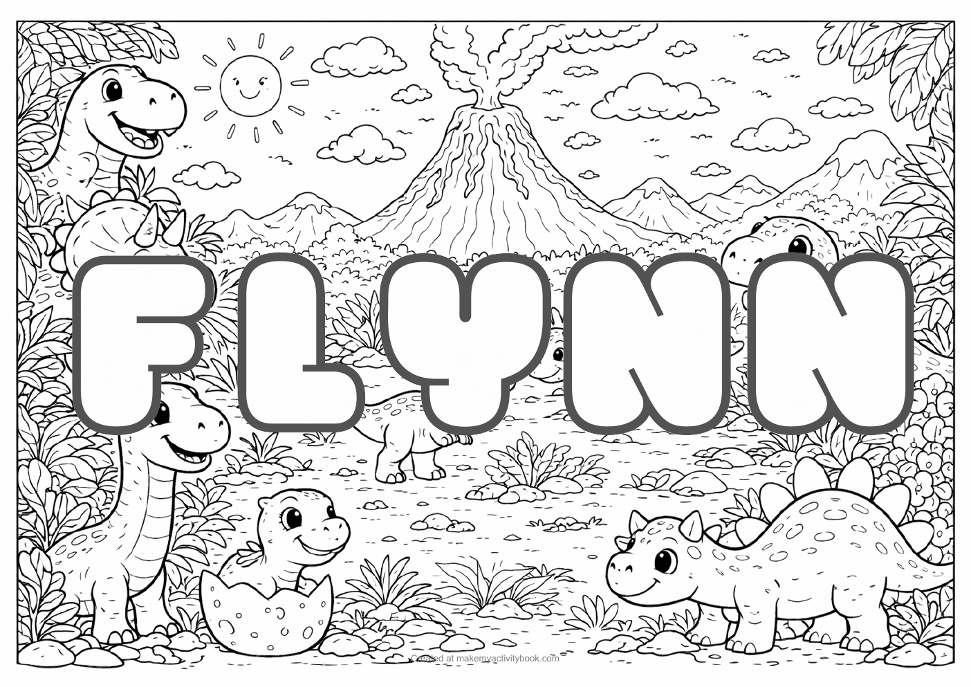 Flynn dinosaur colouring sheet