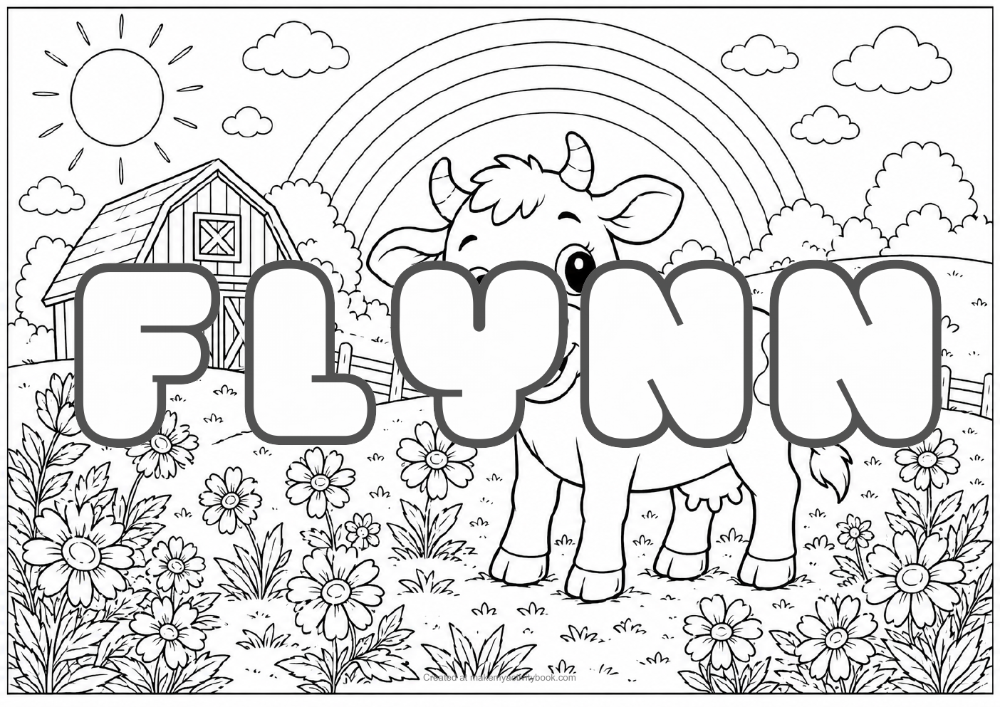 Flynn farm colouring sheet