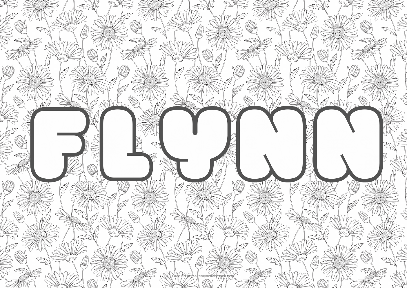 Flynn flowers colouring sheet