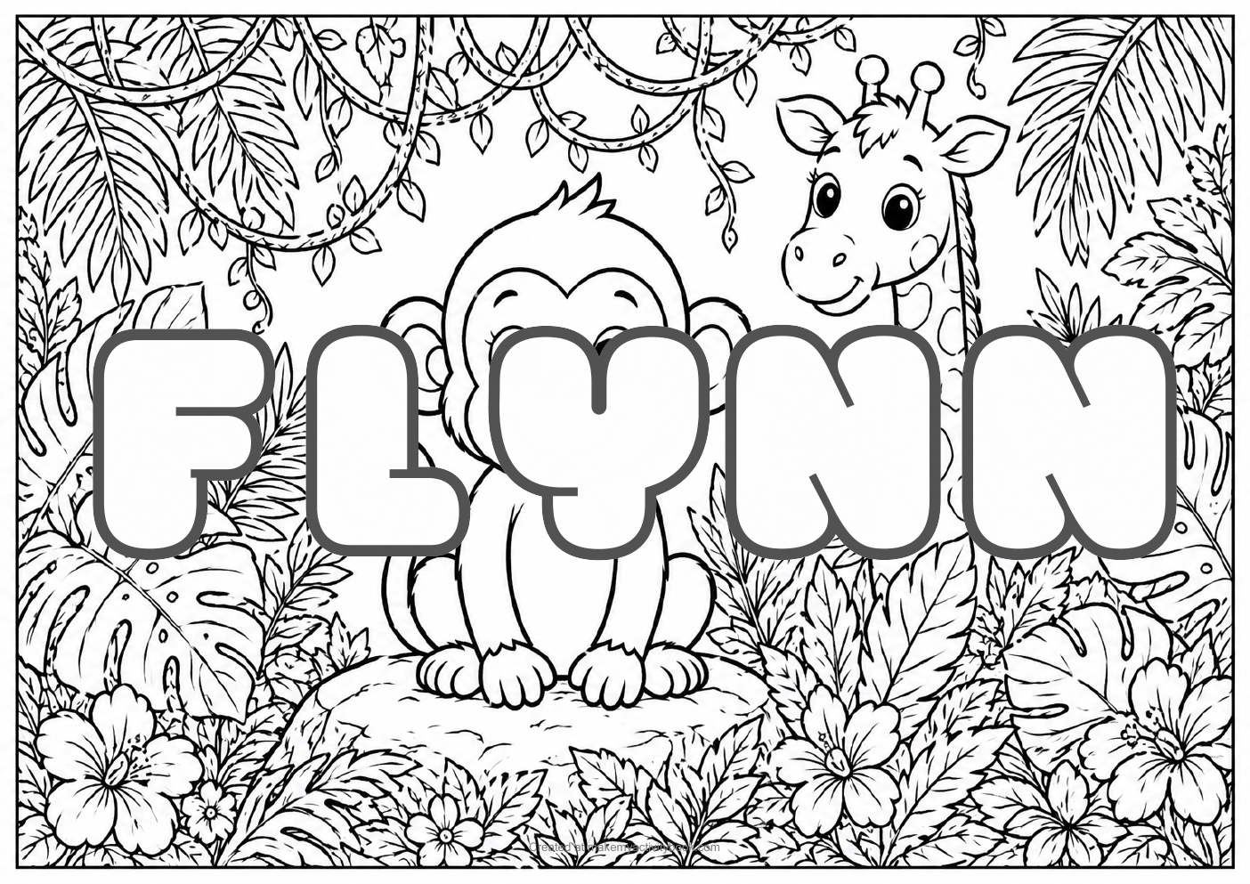 Flynn jungle colouring sheet