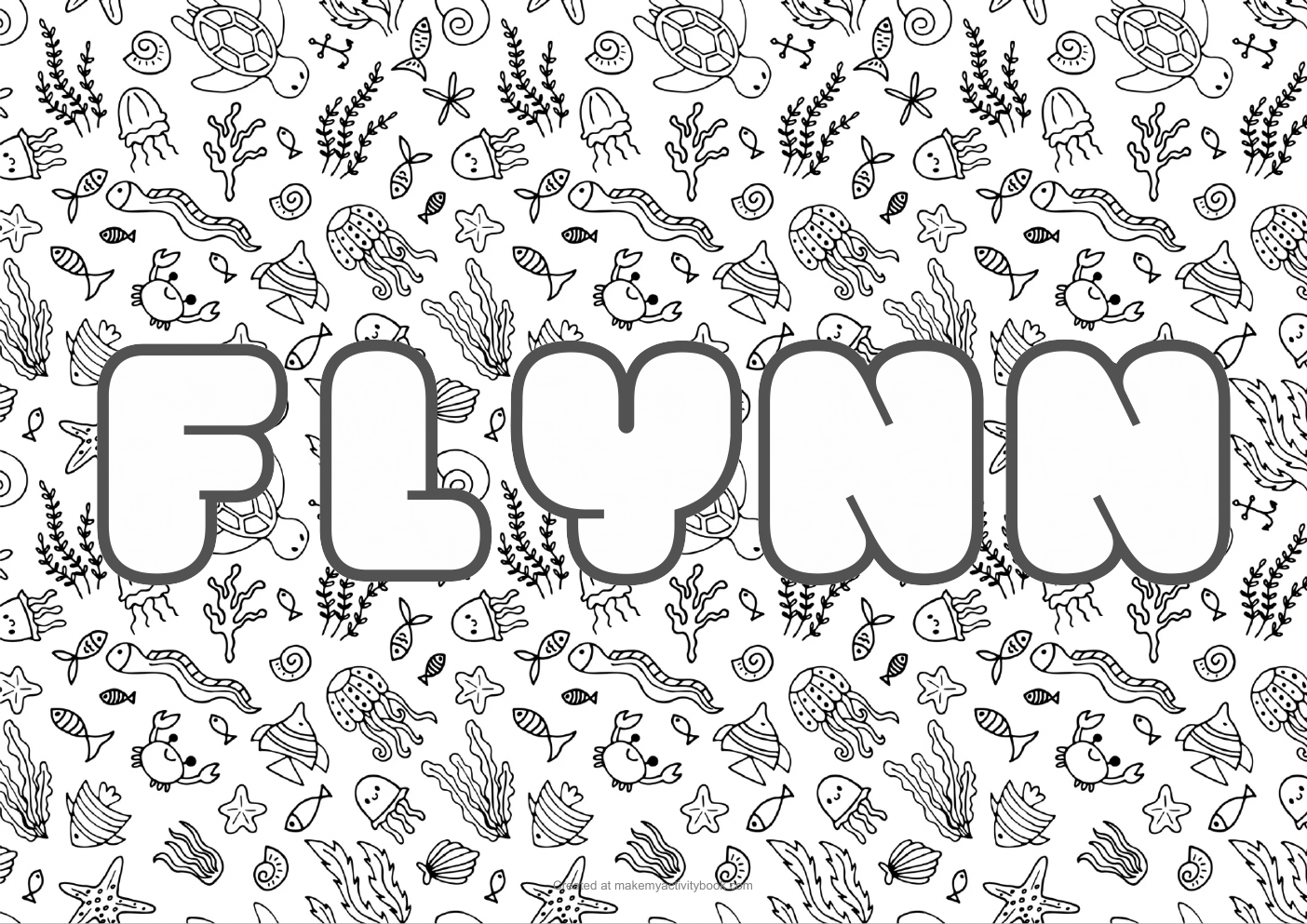 Flynn sea colouring sheet