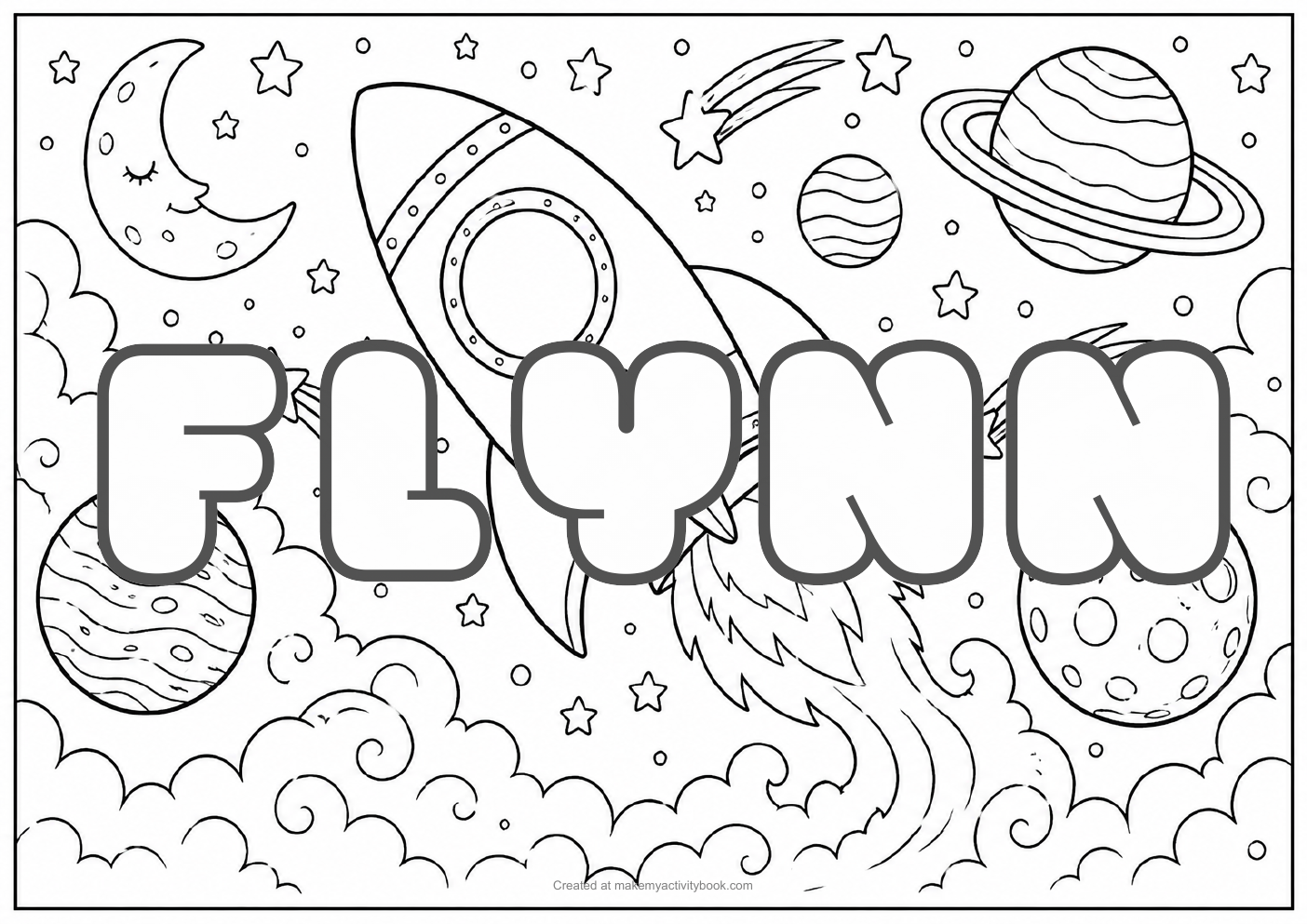 Flynn space colouring sheet