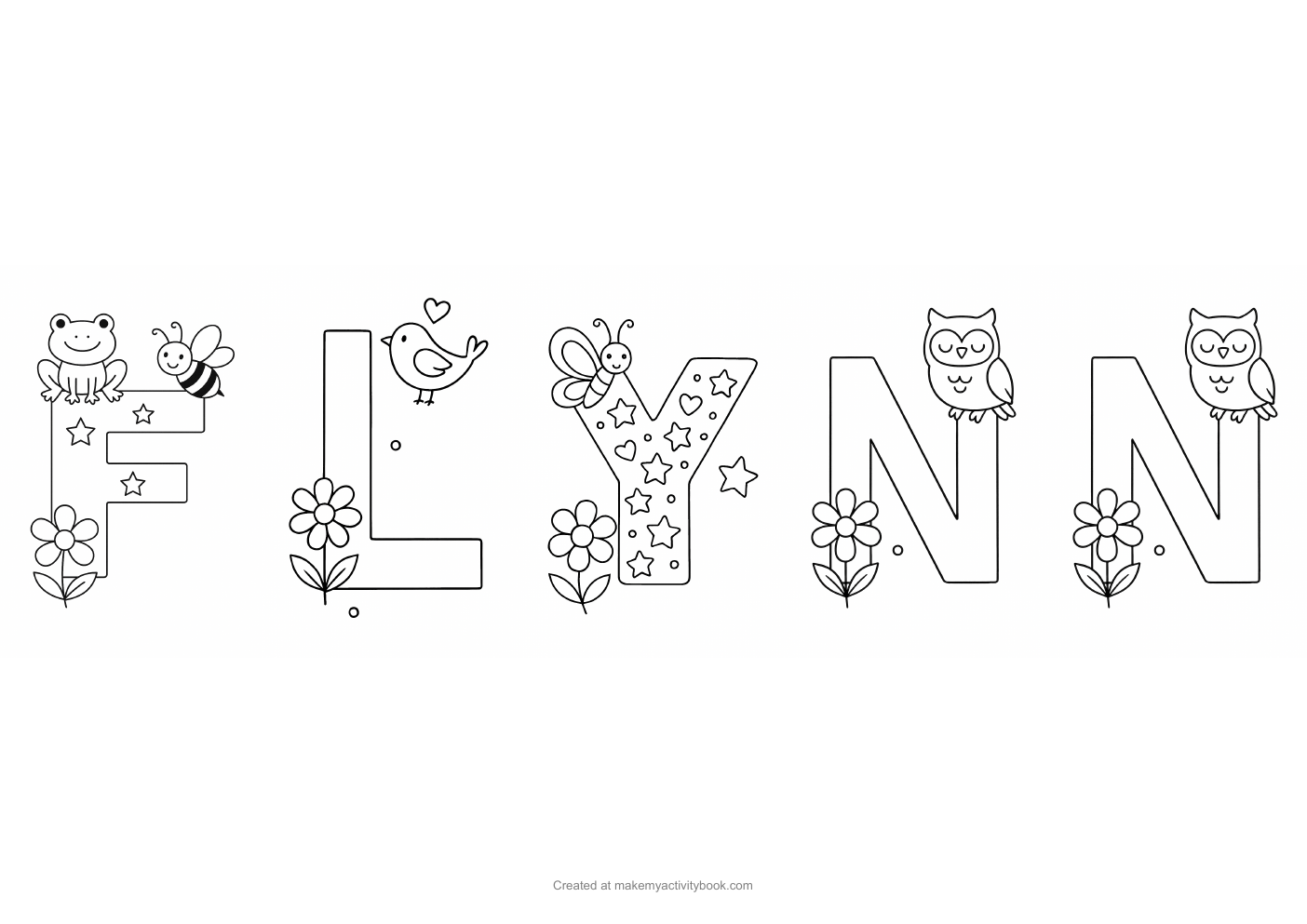 Flynn letters colouring sheet