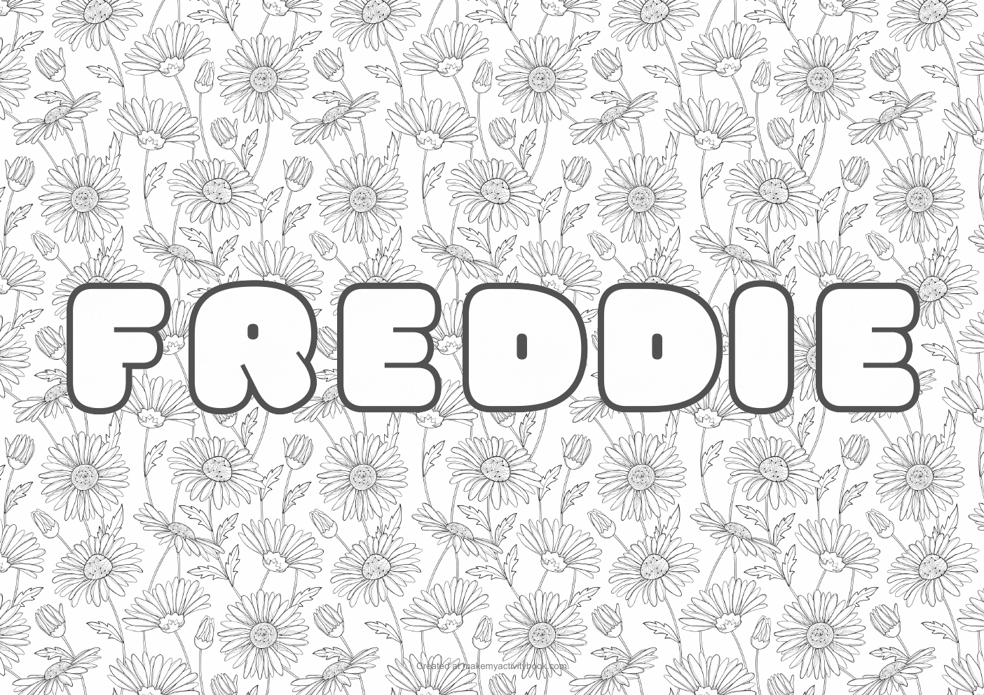 Freddie flowers colouring sheet