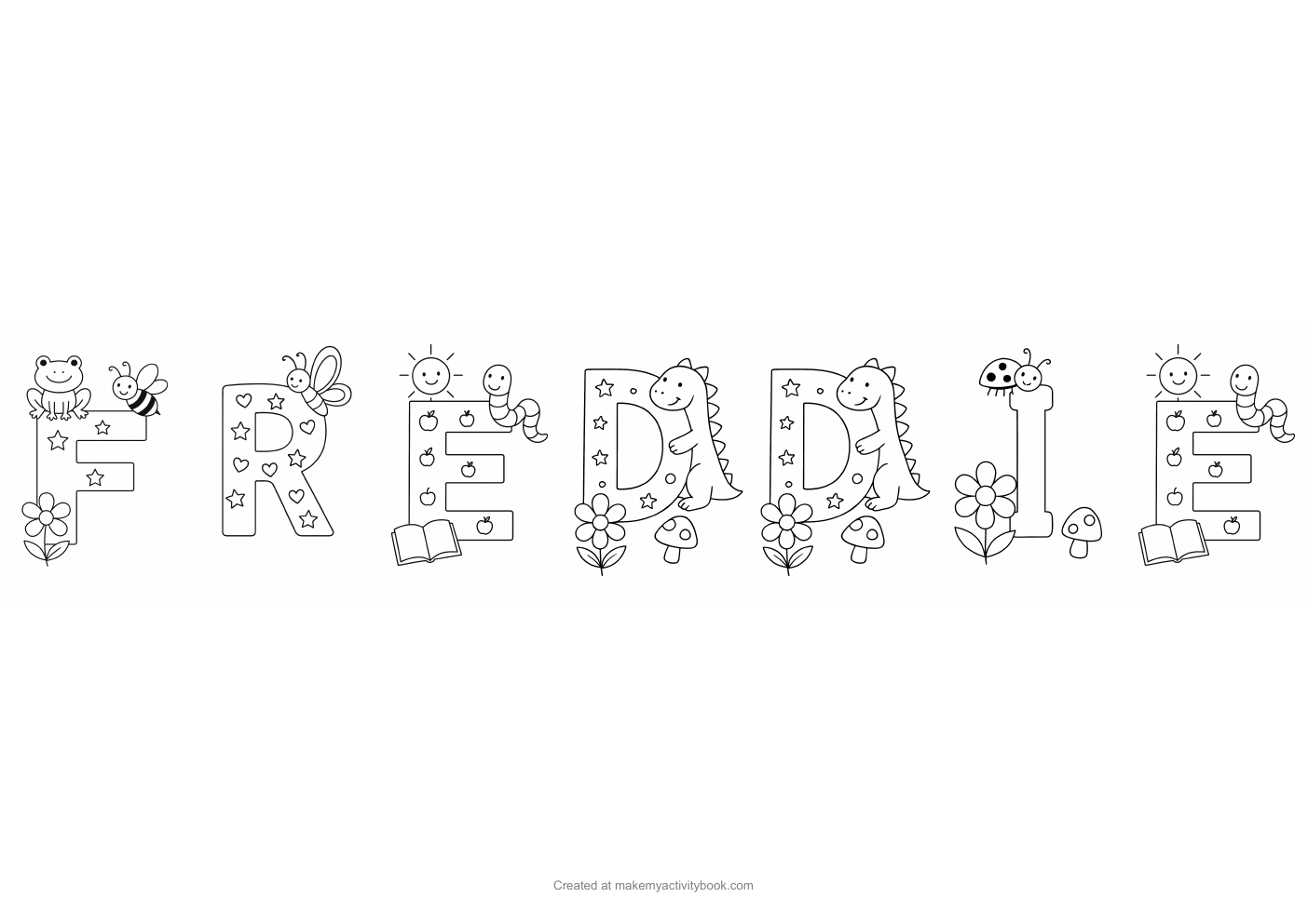 Freddie letters colouring sheet