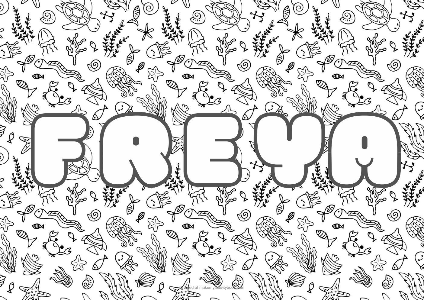 Freya sea colouring sheet