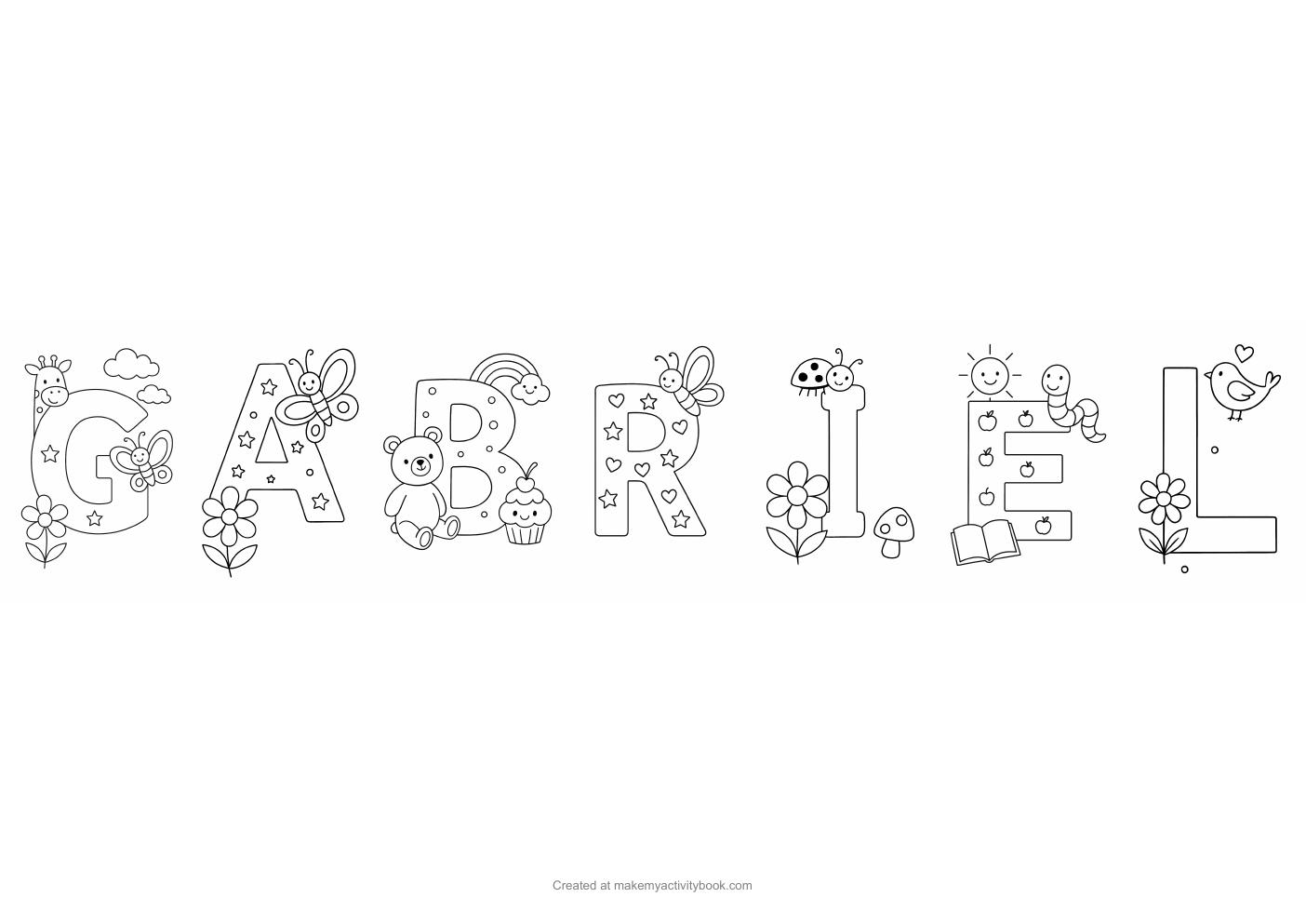 Gabriel letters colouring sheet