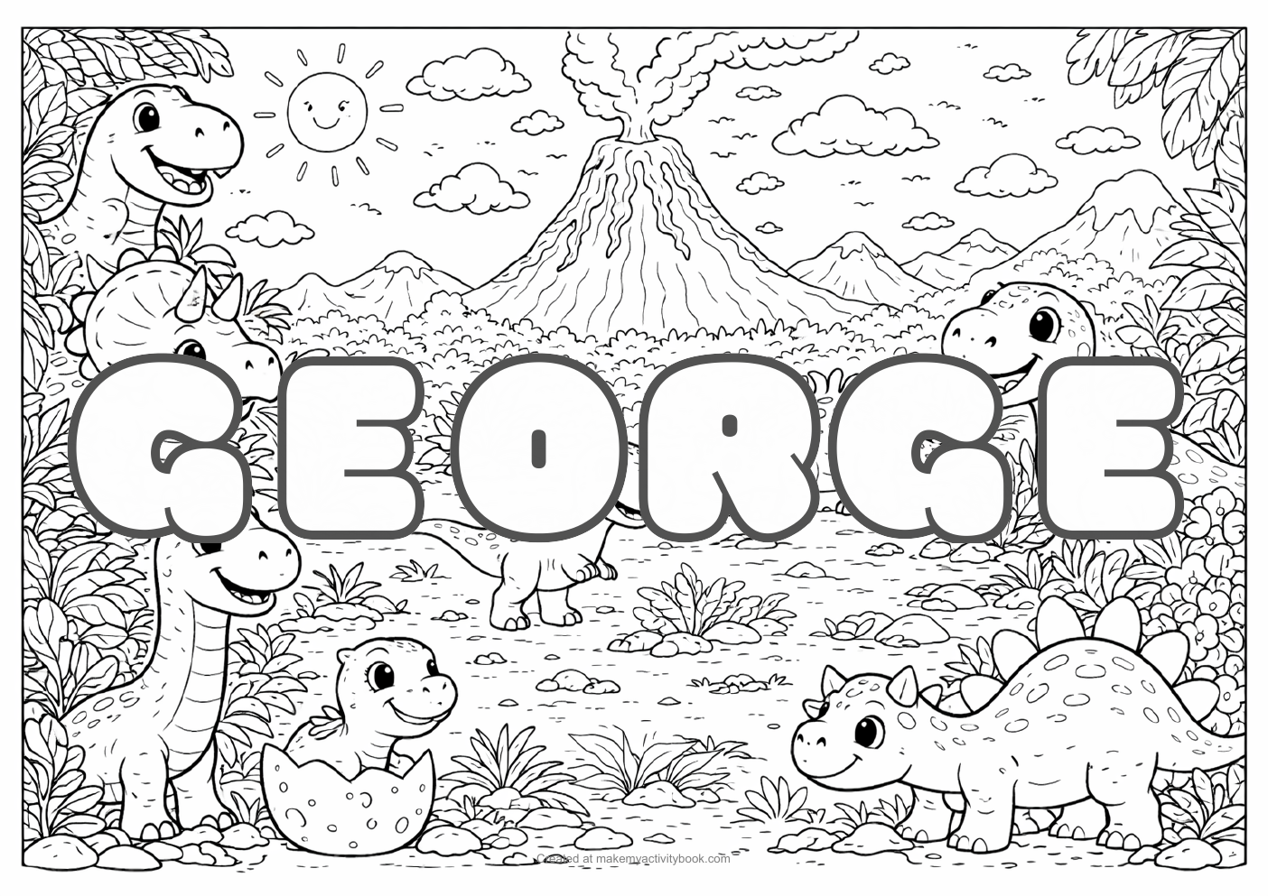 George dinosaur colouring sheet