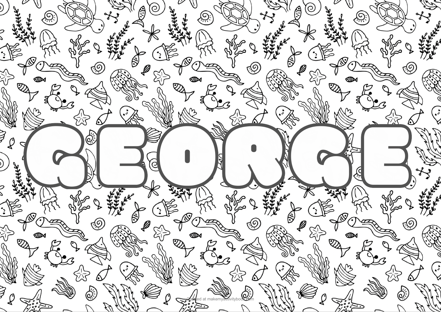 George sea colouring sheet