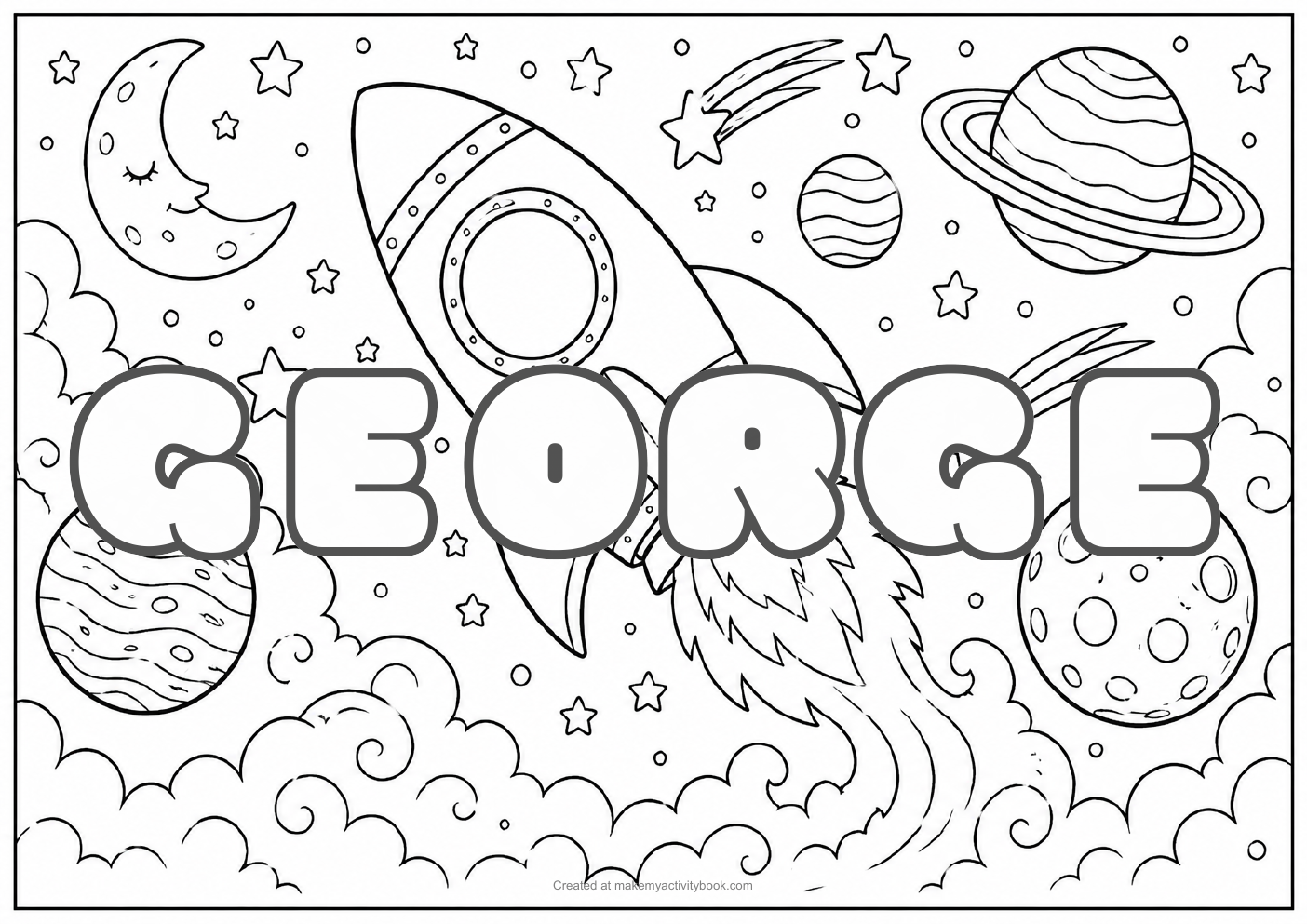 George space colouring sheet