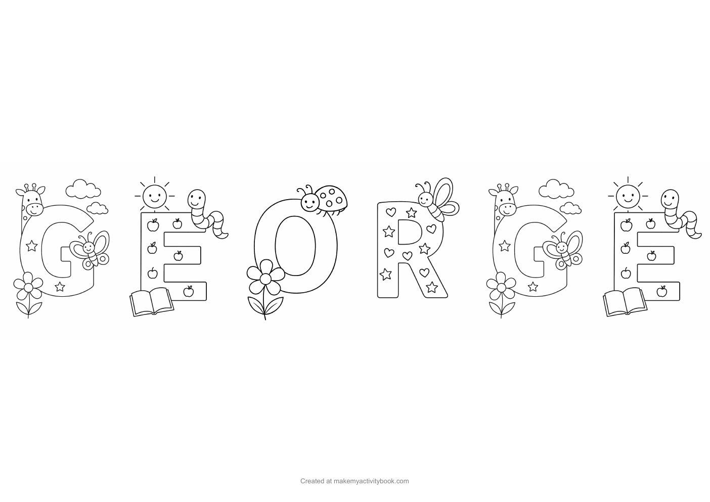 George letters colouring sheet