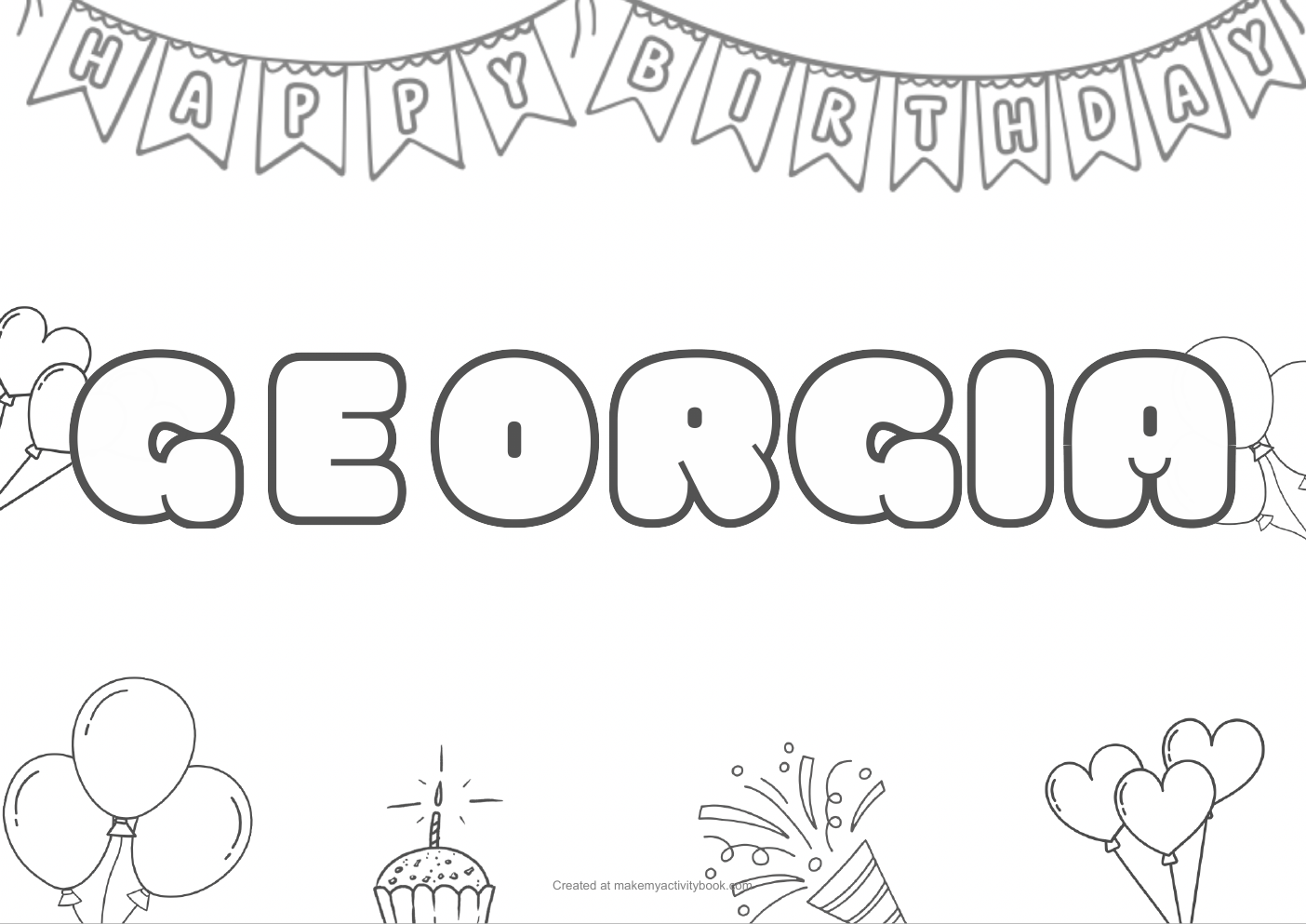 Georgia birthday colouring sheet